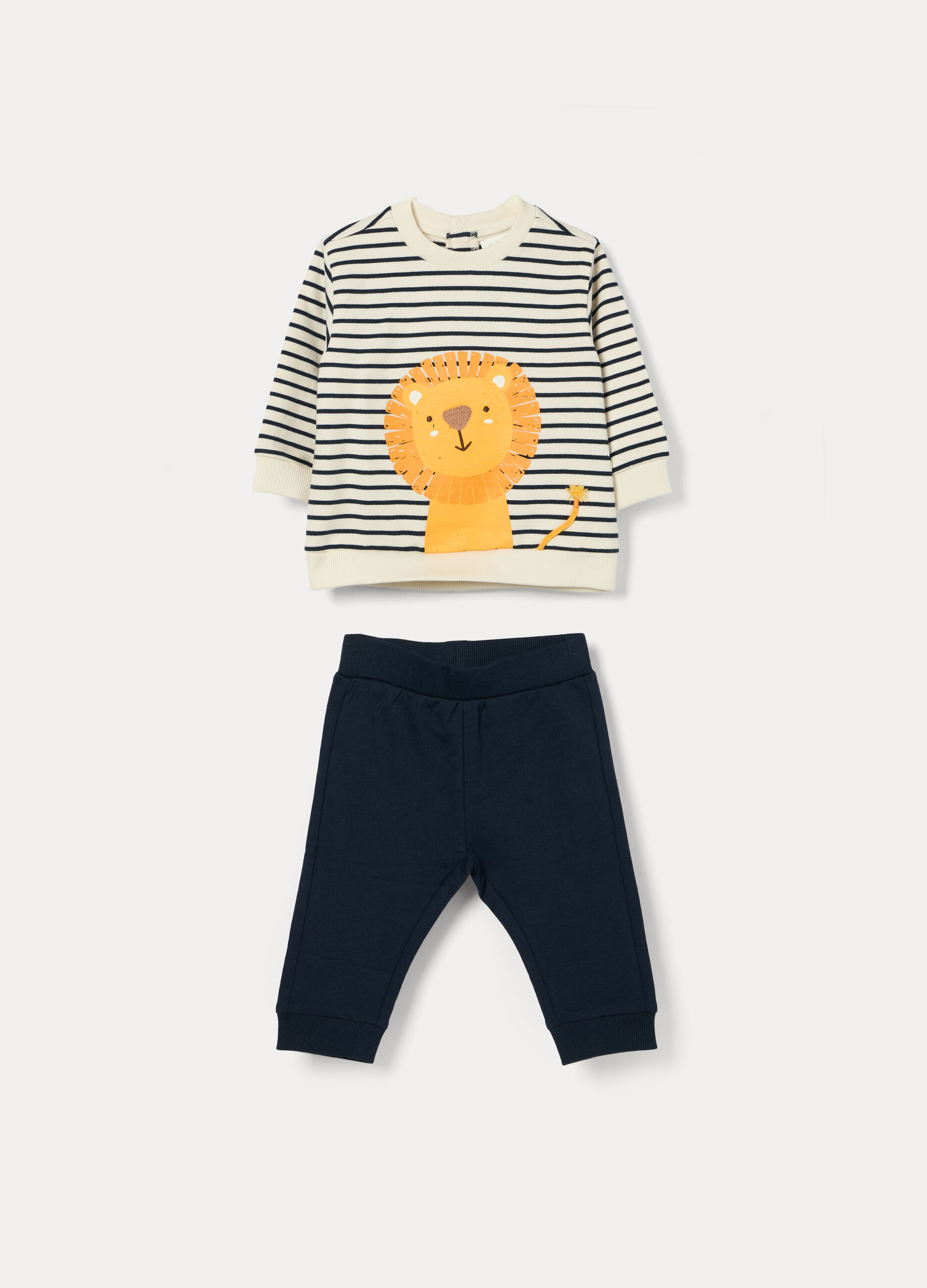 Jogging set in french terry di puro cotone neonato_0