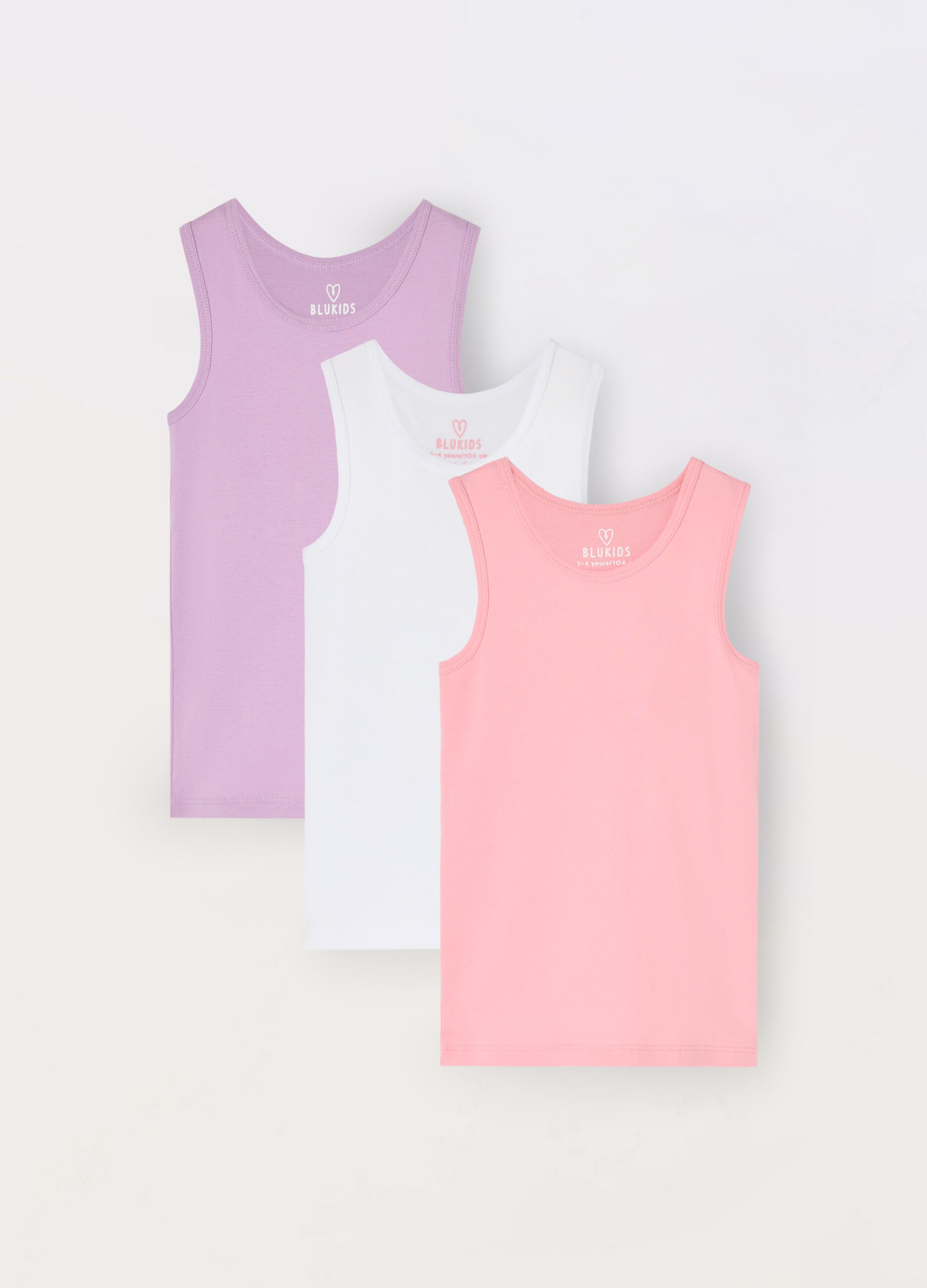Pack 3 canotte in puro cotone bambina_0