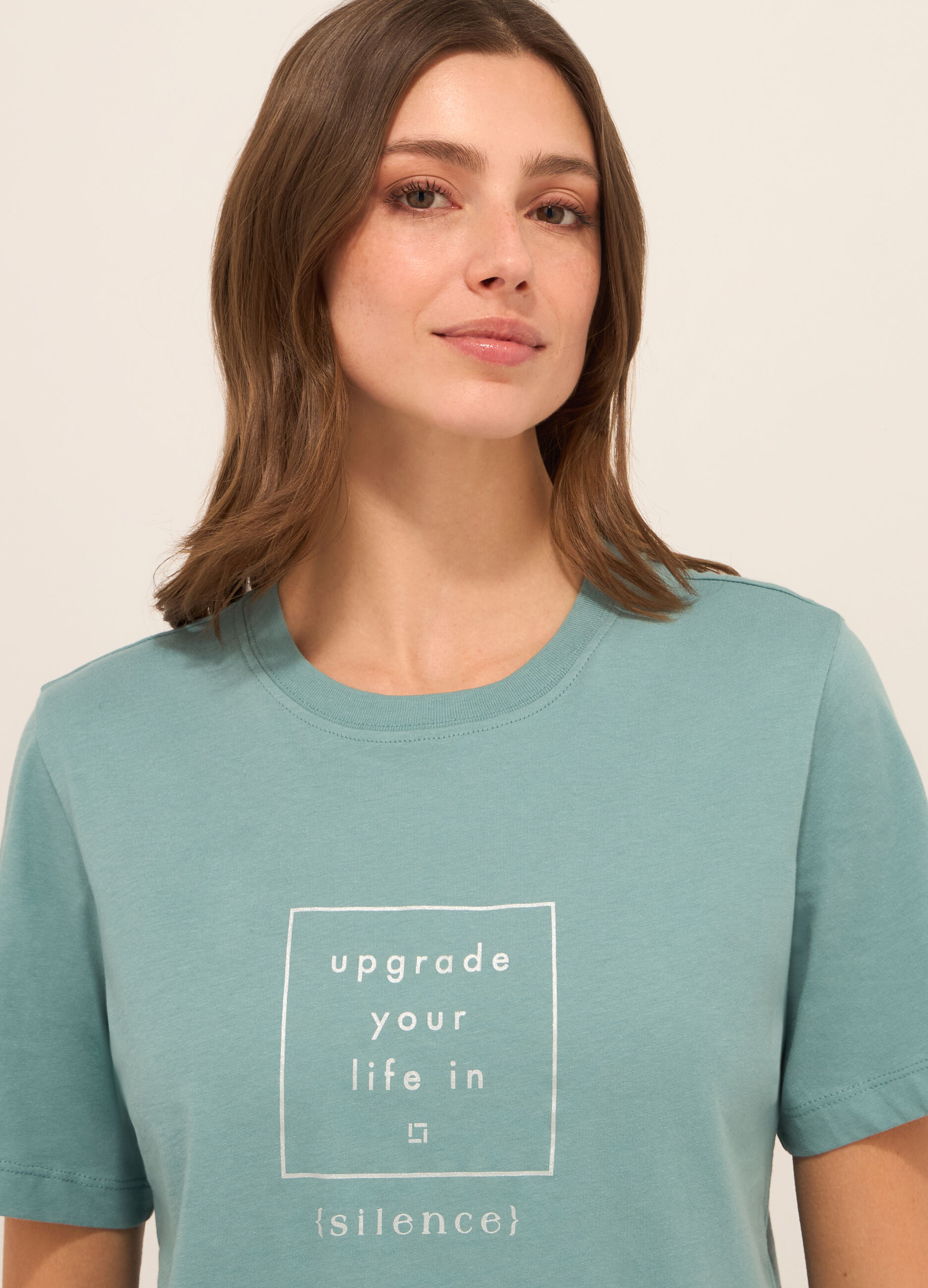 T-shirt in jersey di puro cotone donna_2
