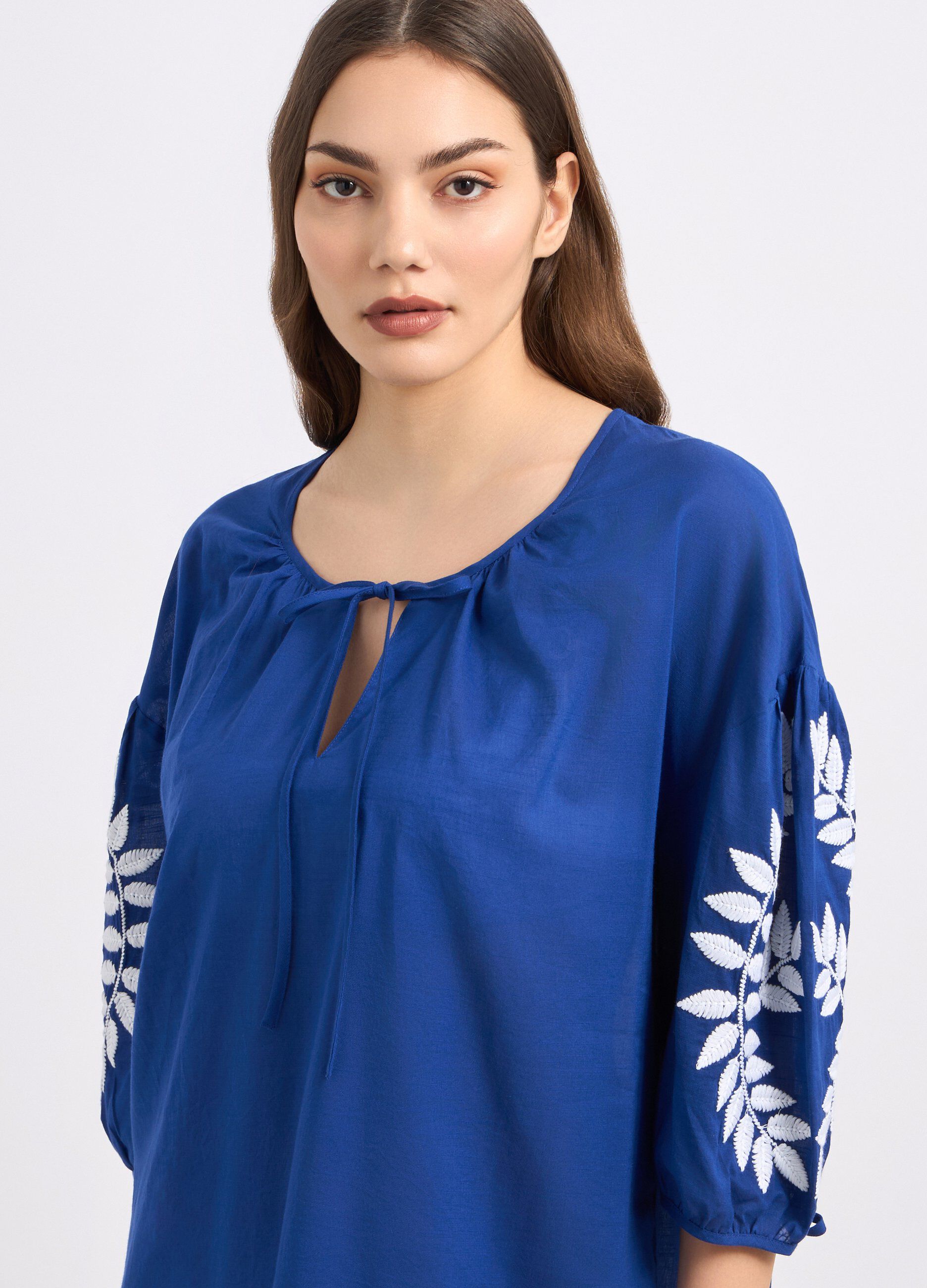 Copri costume corto in misto cotone donna_2