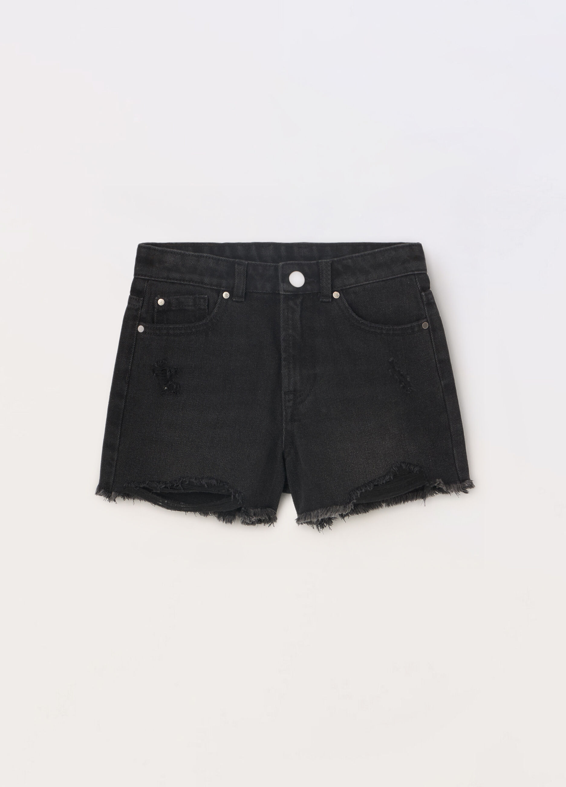 Shorts in denim misto cotone ragazza_0