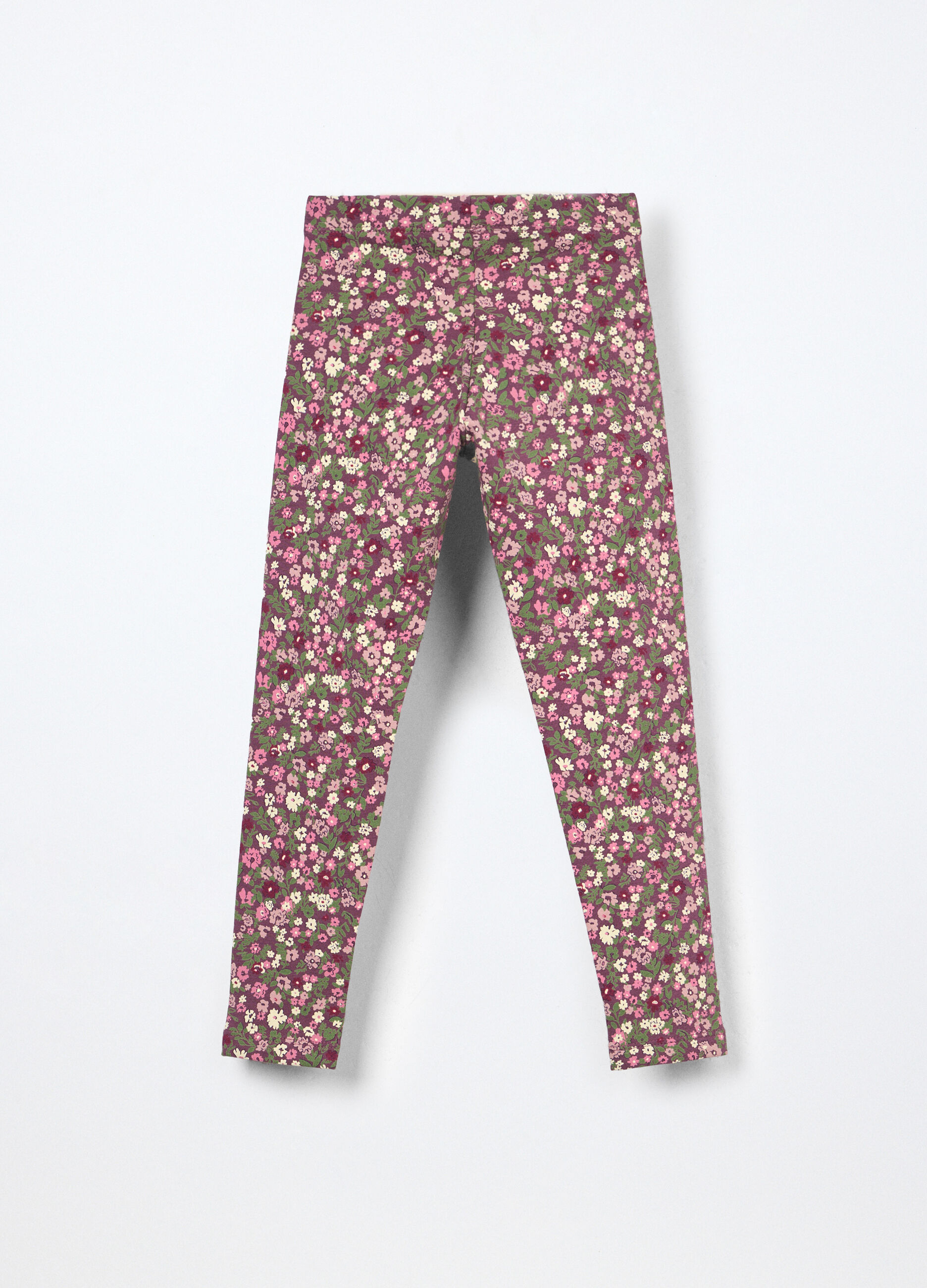 Leggings in french terry di cotone stretch bambina_1