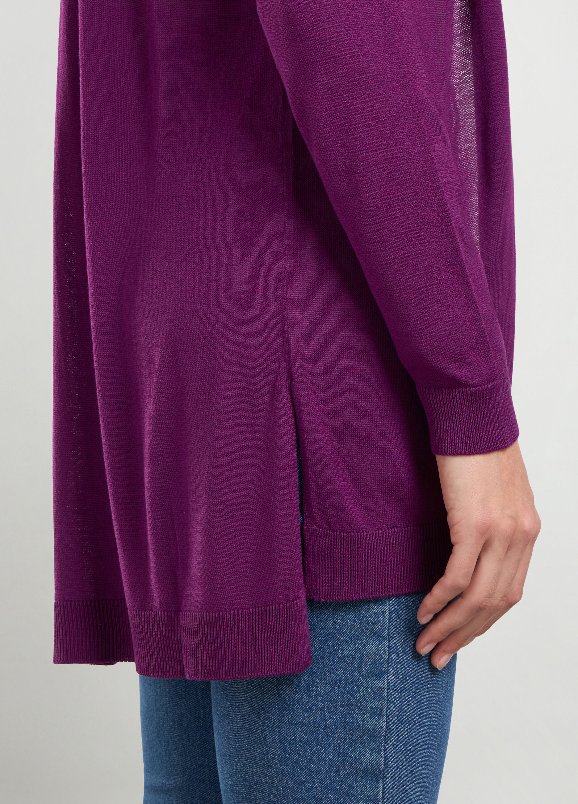 Cardigan tricot in viscosa stretch aperto donna_2