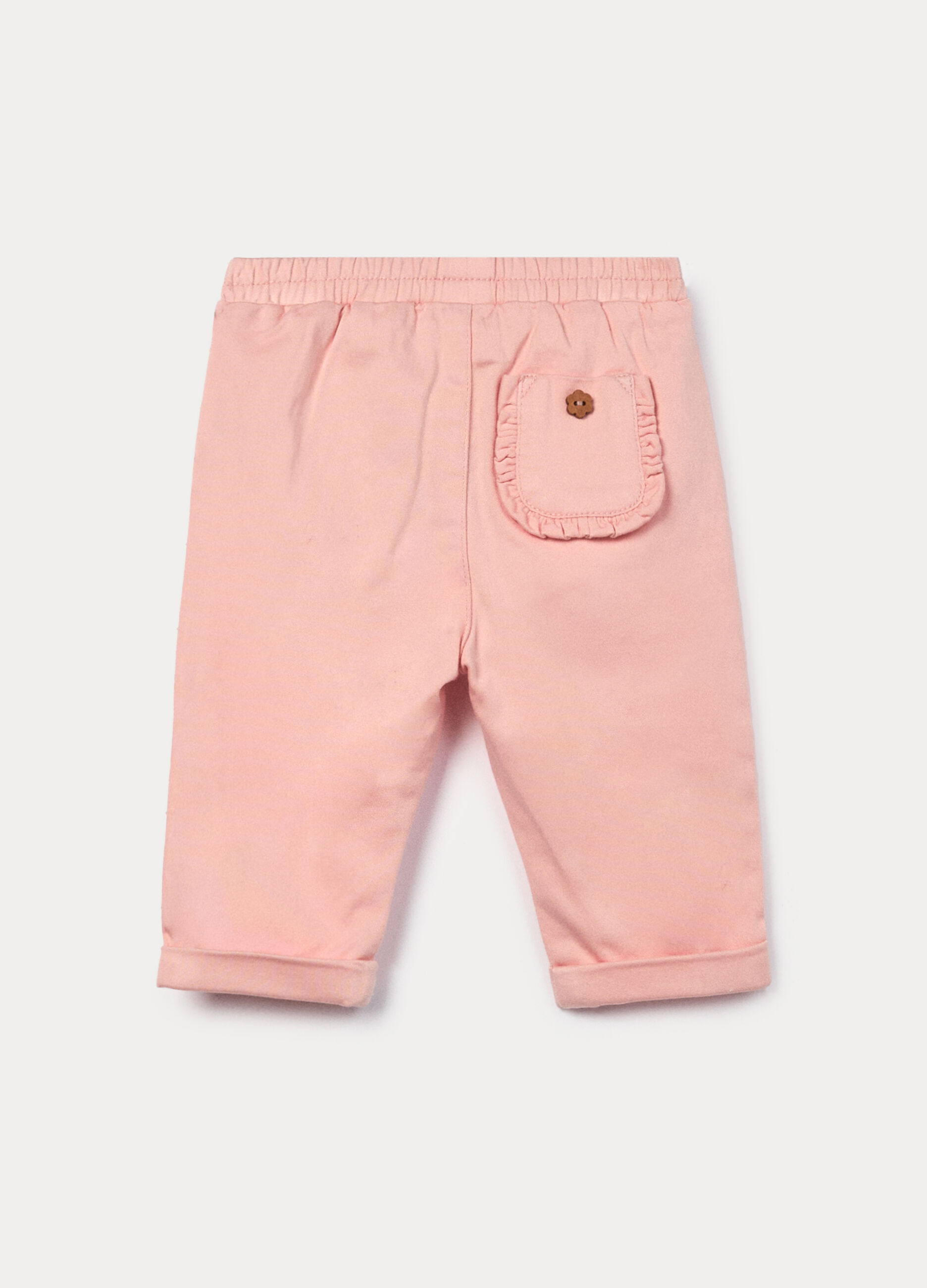 Pantaloni in twill misto cotone neonata_1