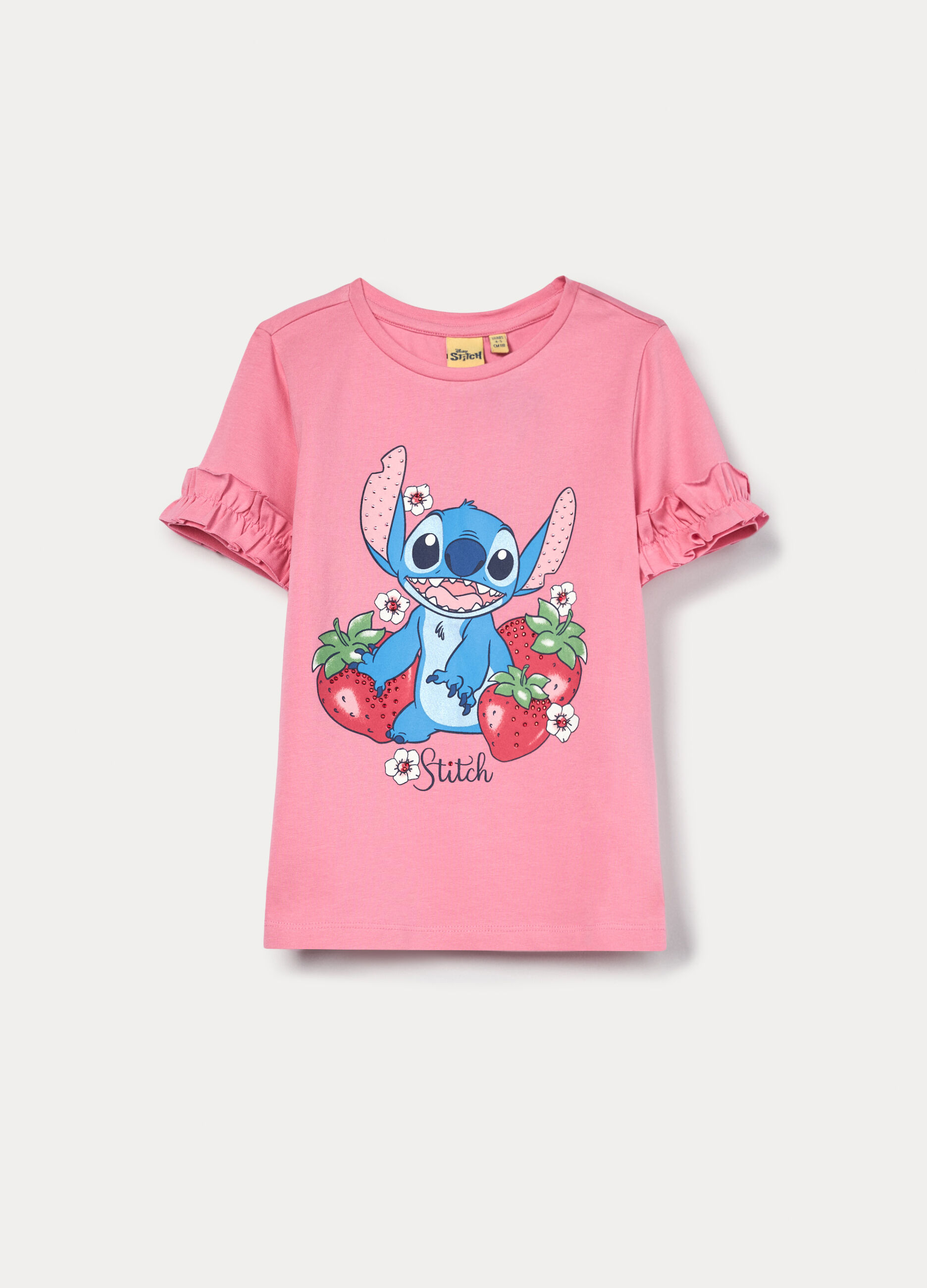 T-shirt Stitch in jersey di cotone stretch bambina_0