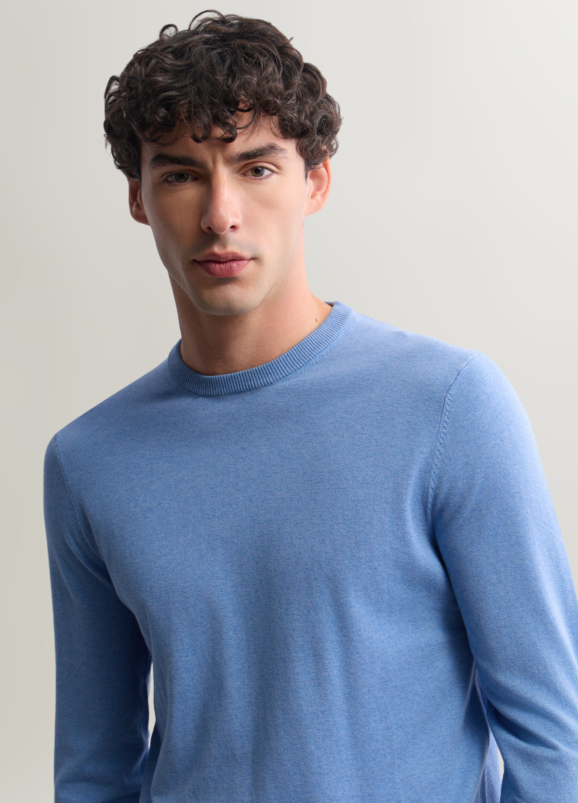 Maglione girocollo in misto cotone uomo