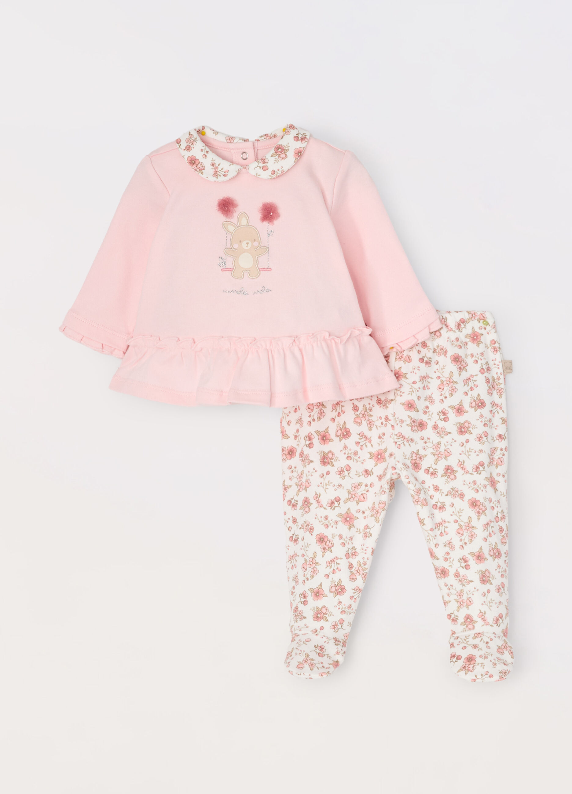 Set in interlock di puro cotone neonata_0