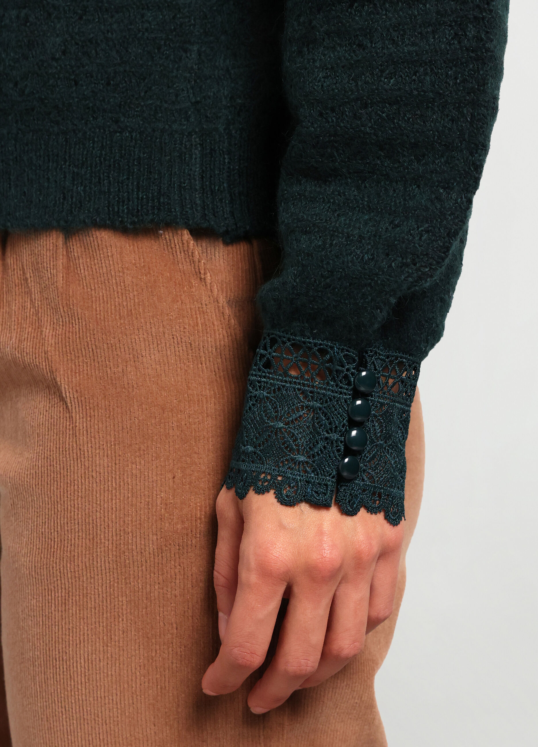 Girocollo tricot con inserti donna_2
