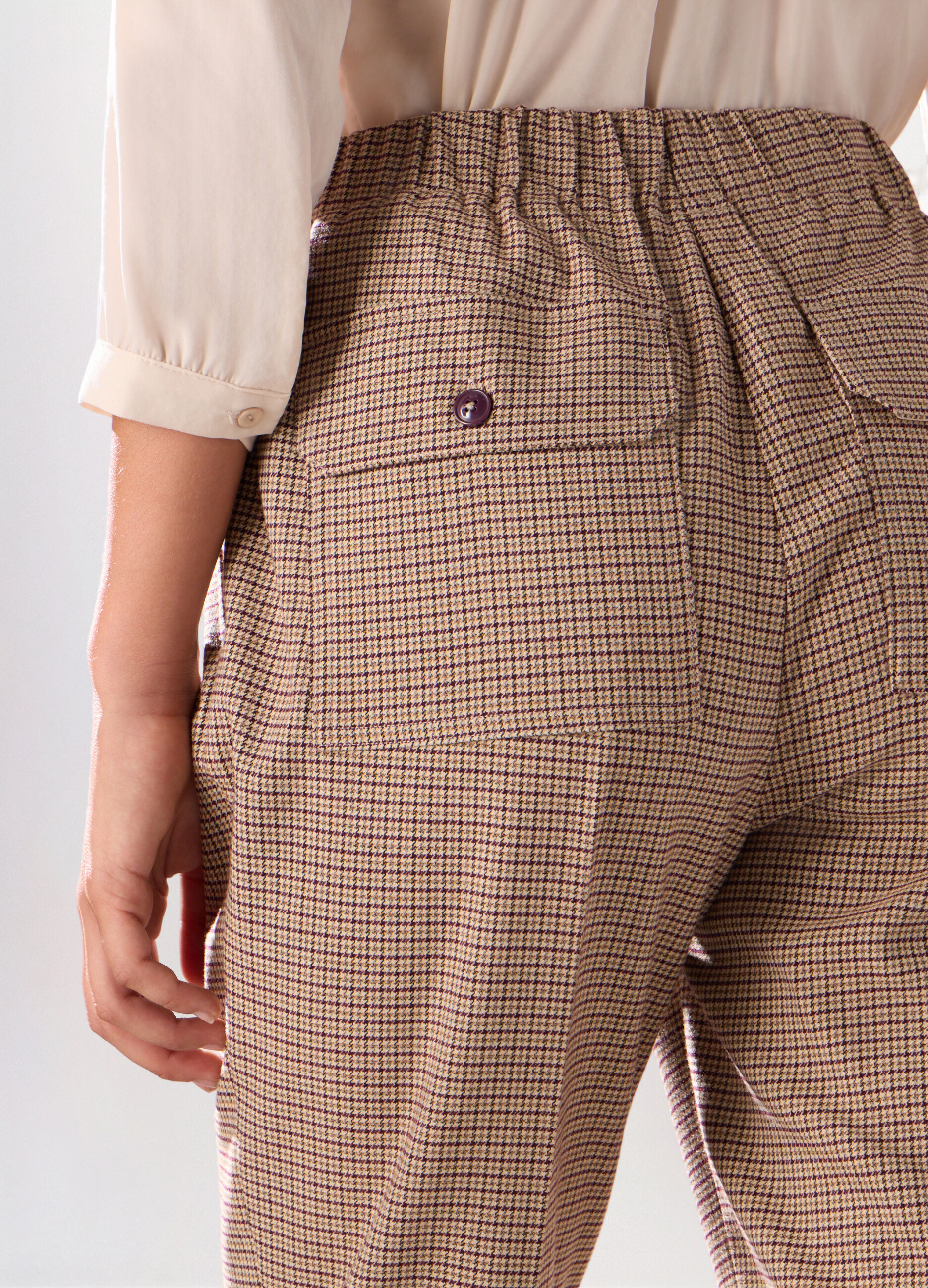 Pantalone a quadri misto viscosa donna_2