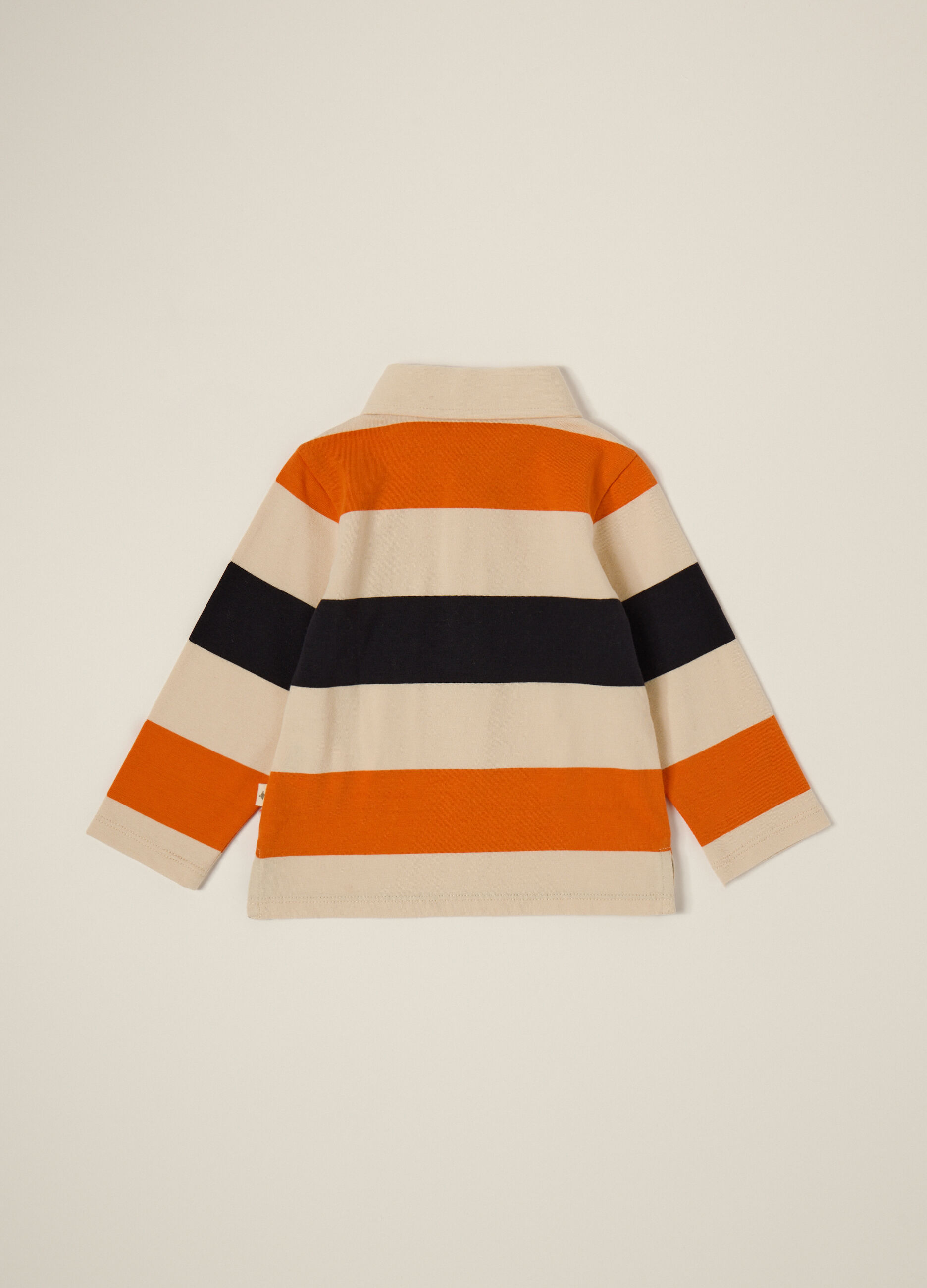 Polo a maniche lunghe in cotone beige_1
