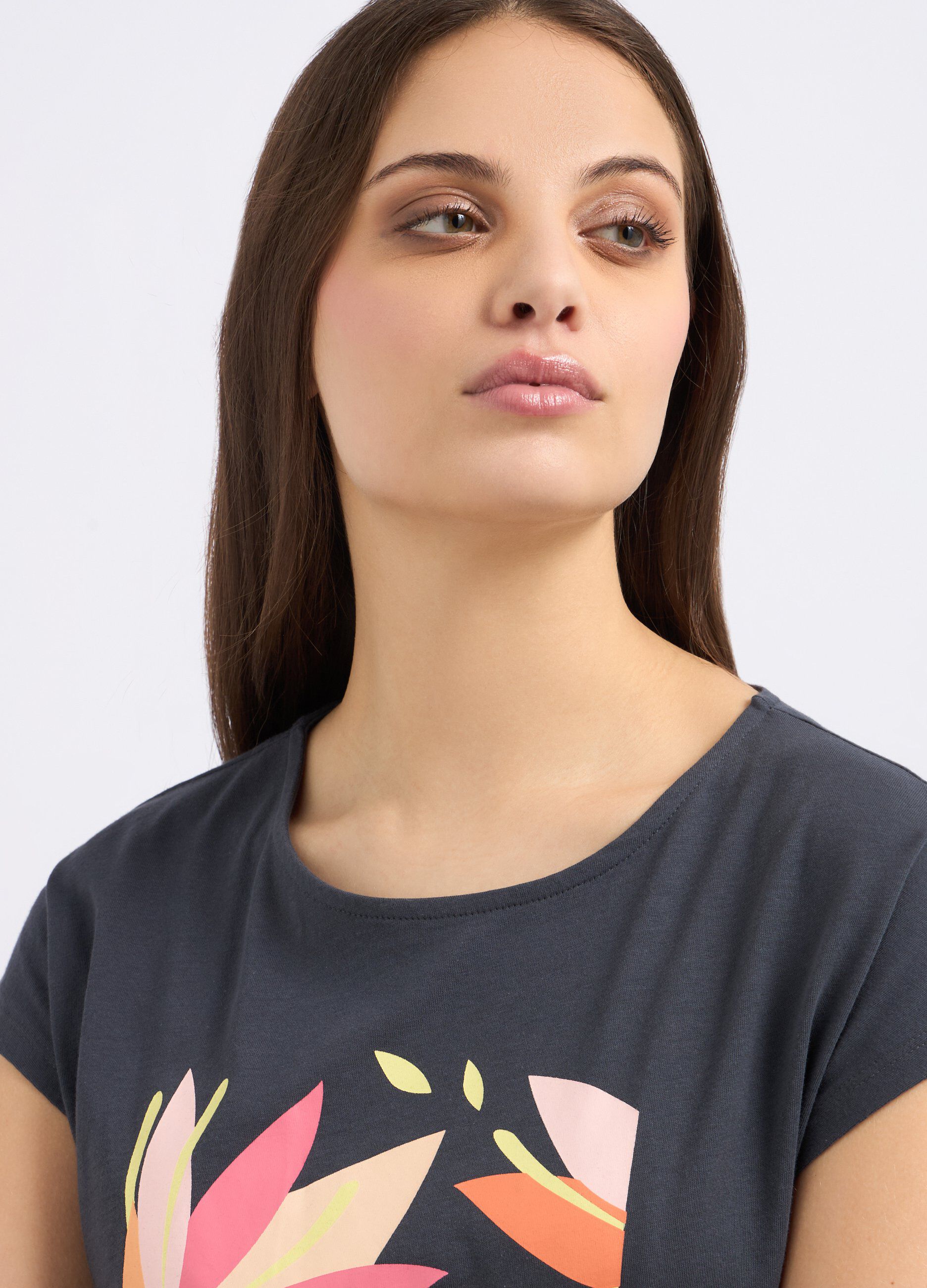 T-shirt in puro cotone con stampa donna_2