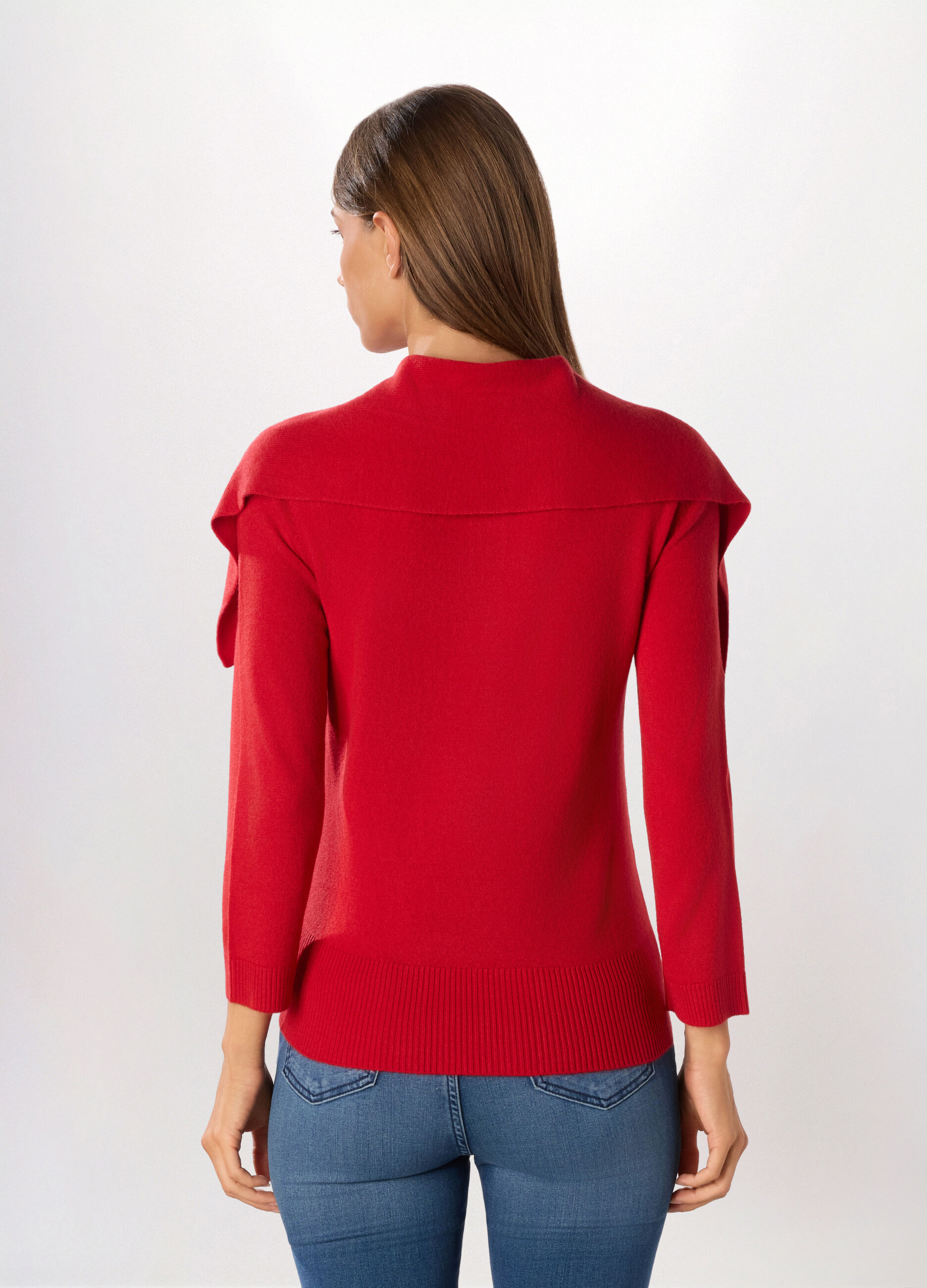 Pullover tricot con colletto donna_1