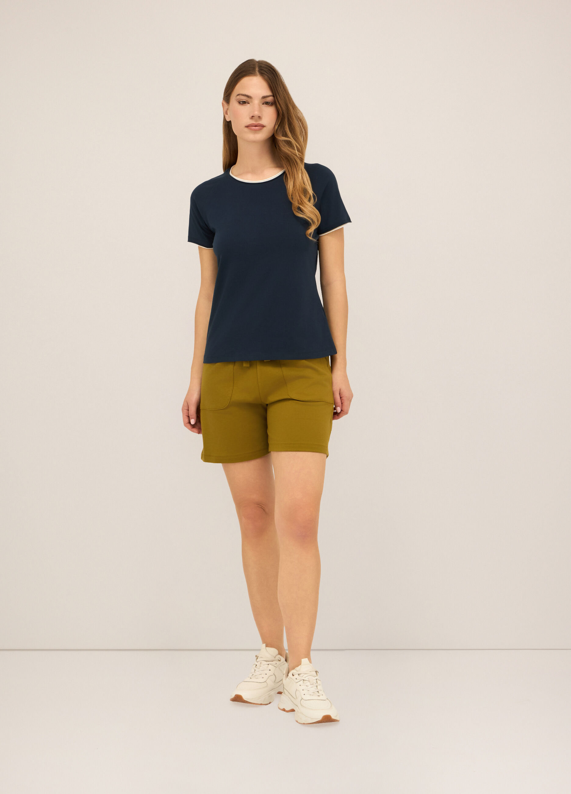 Shorts in french terry di puro cotone donna