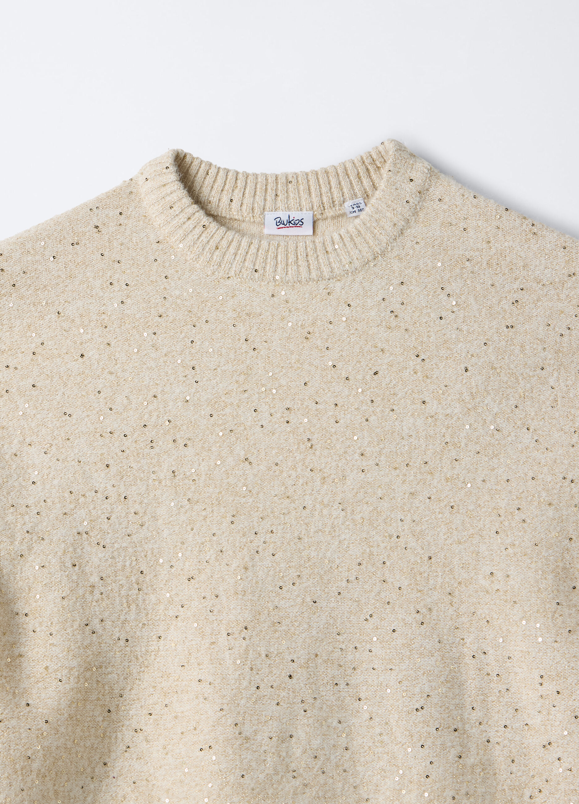 Pullover girocollo con paillettes ragazza_2