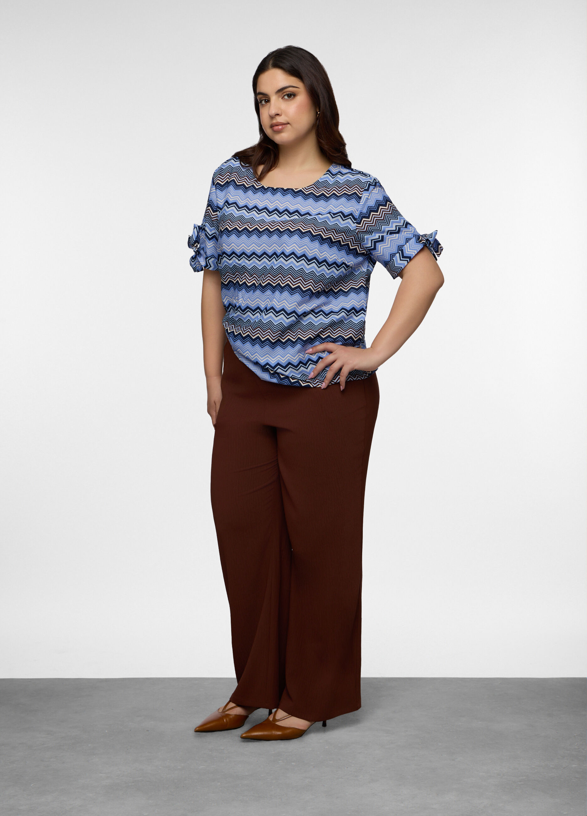 Blusa Fit Regular girocollo donna curvy_0
