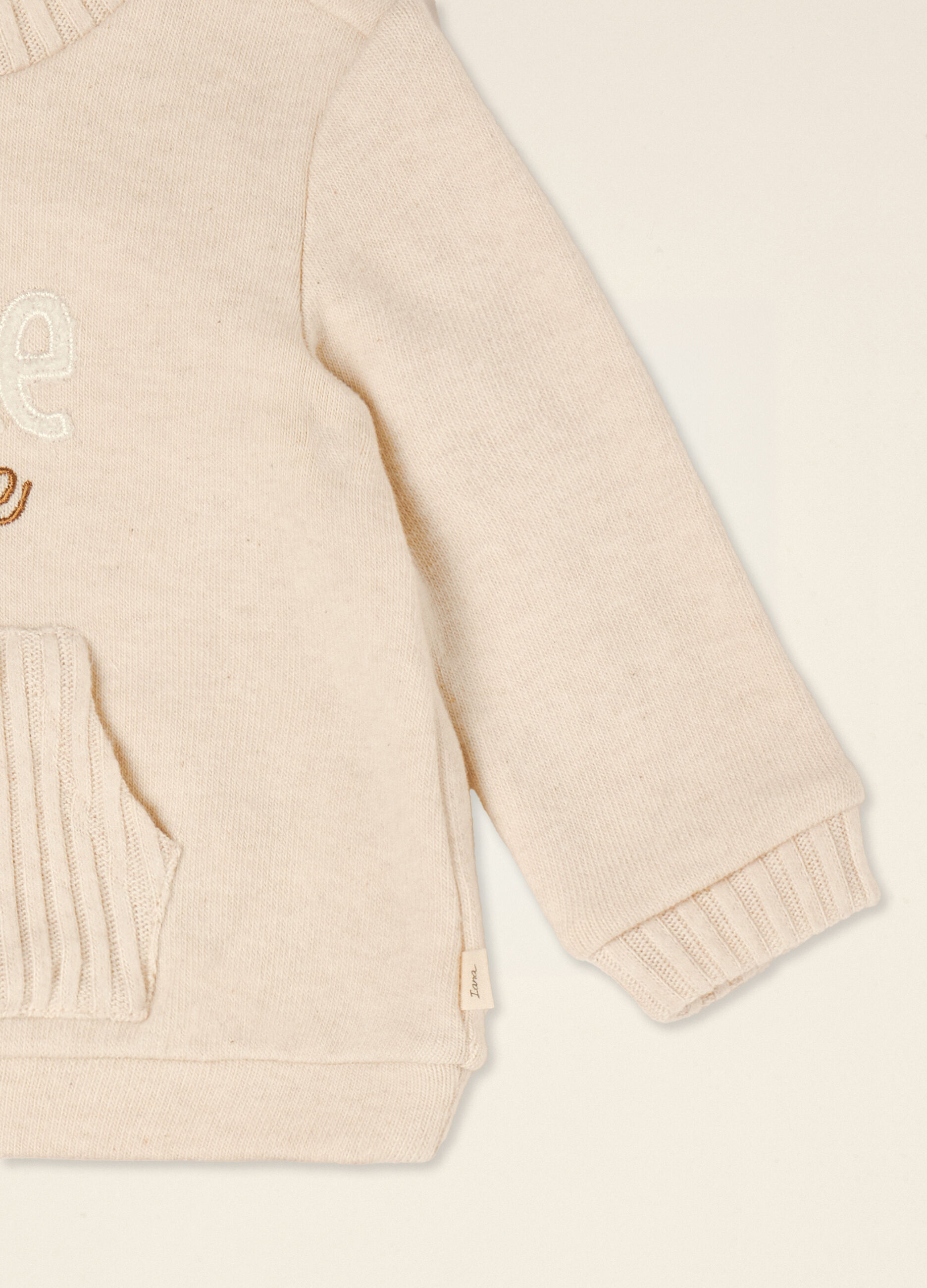 Completo beige in cotone e viscosa elasticizzato_2
