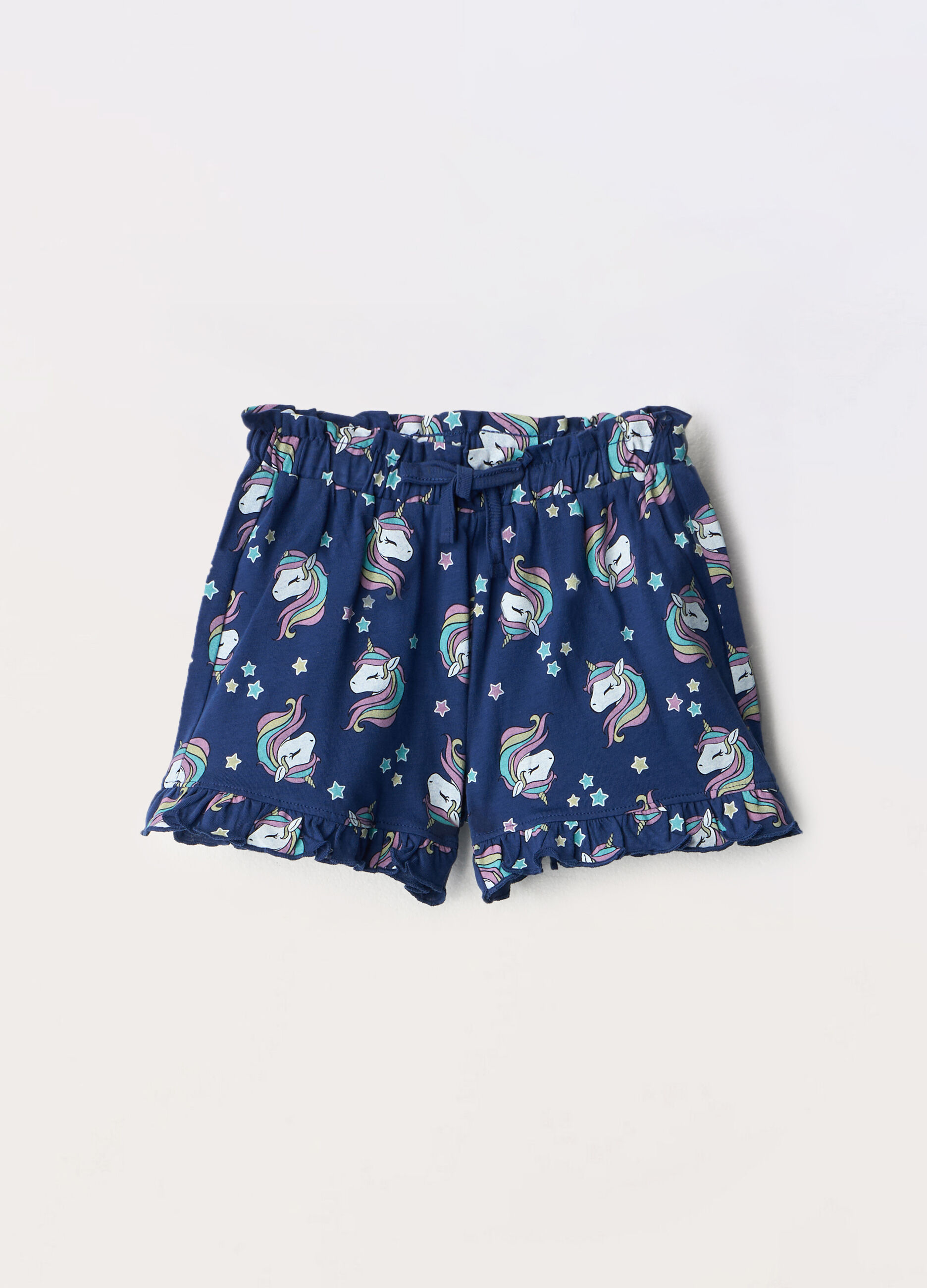 Shorts in jersey di puro cotone bambina_0