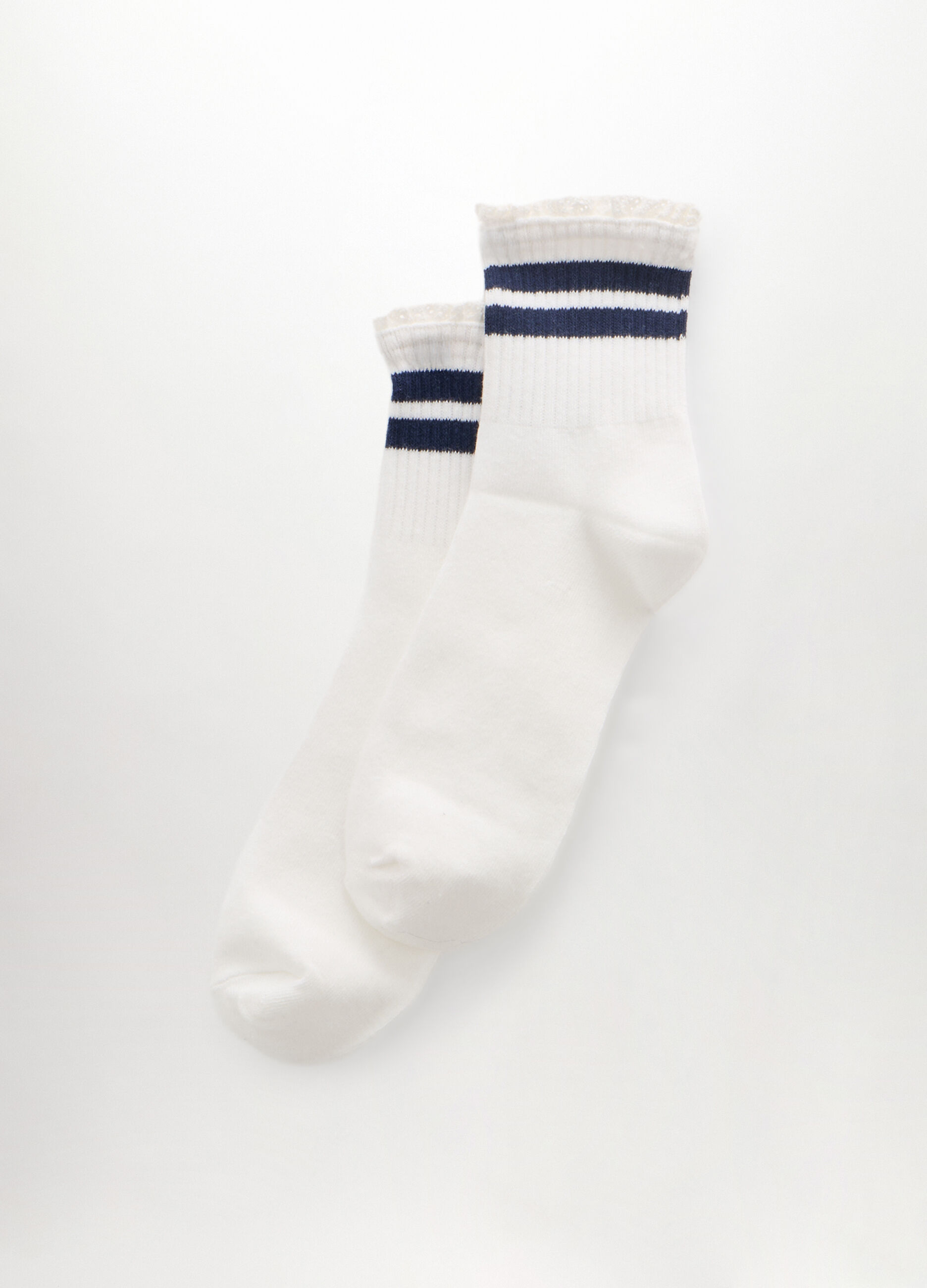 Calze misto cotone con pizzo donna_0