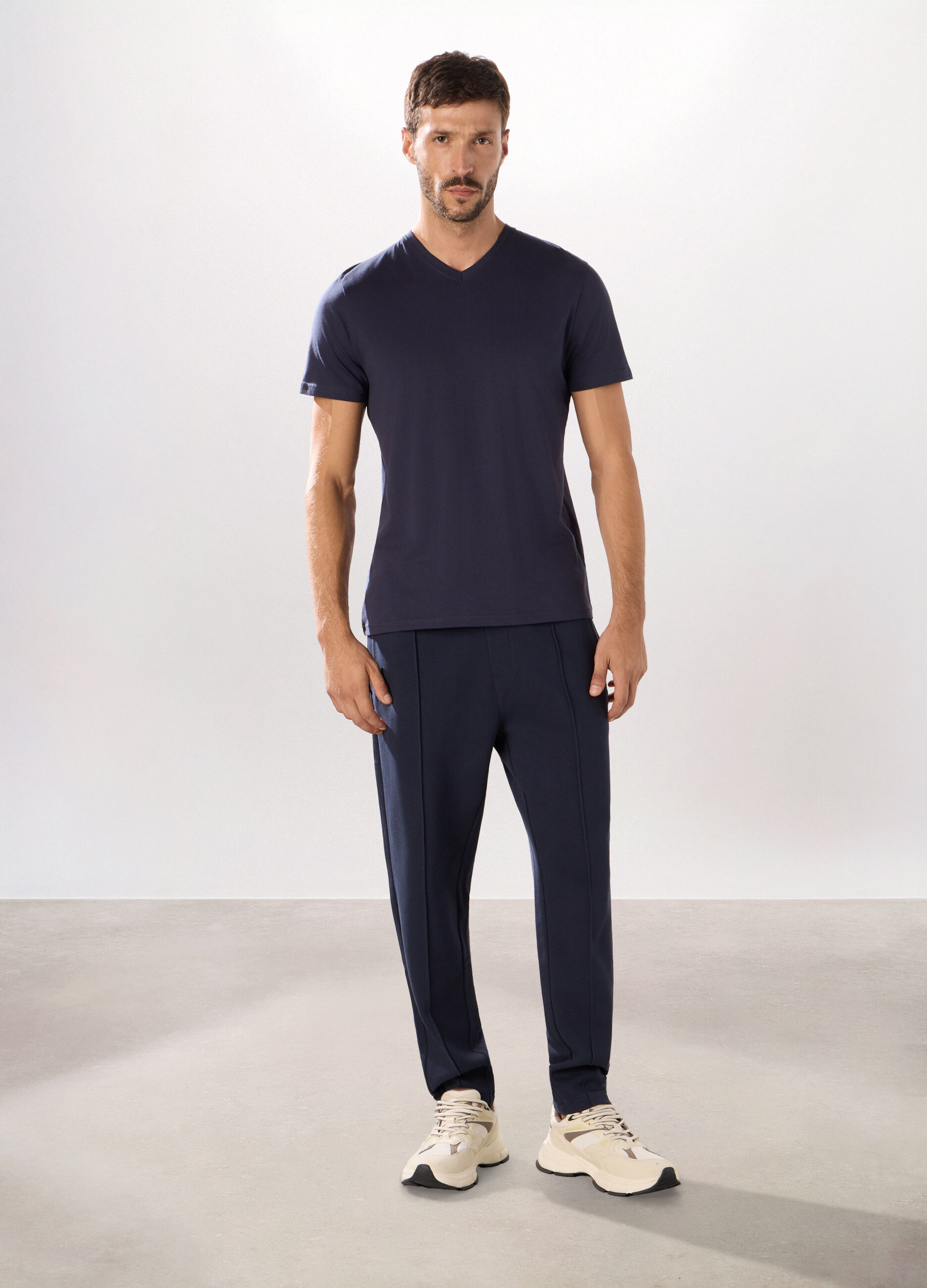 Jogger in interlock di cotone uomo_0