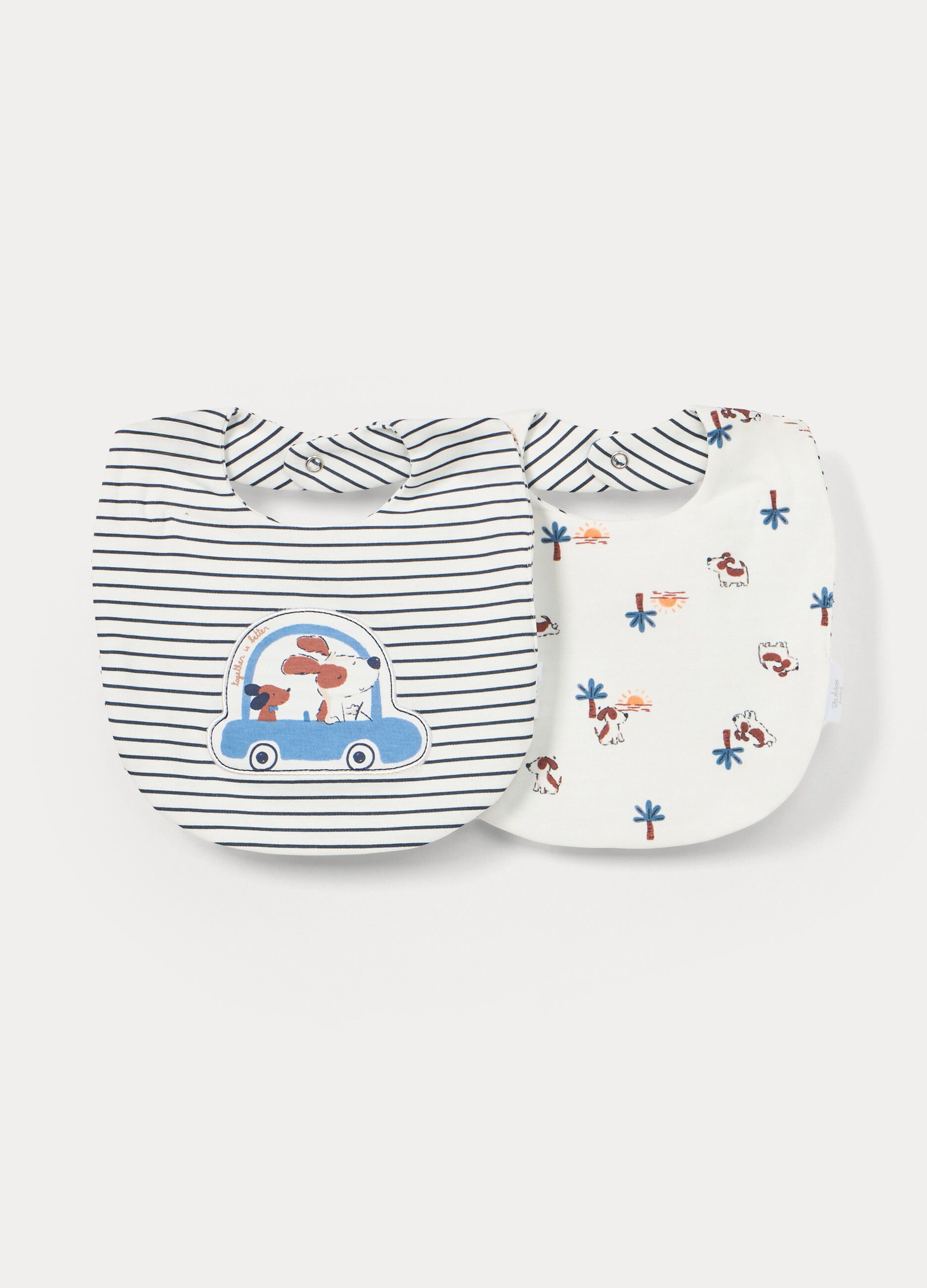 Pack 2 bavaglini in interlock di puro cotone neonato_0