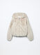 Giacca in eco fur con cappuccio ragazza_0