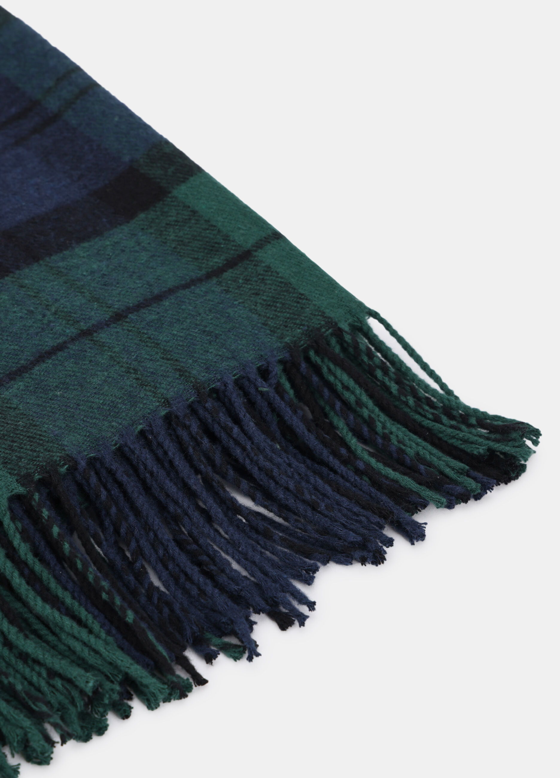 Plaid a quadri tartan con frange Made in Italy_1