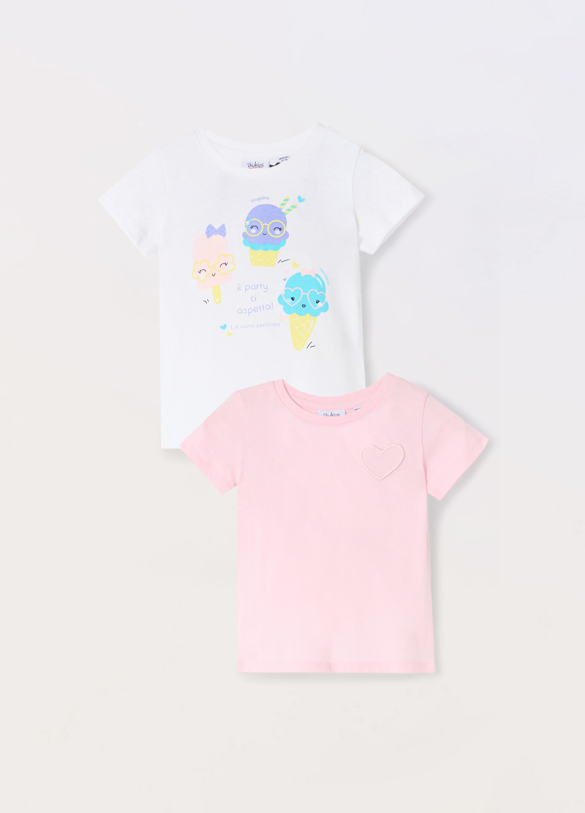Pack 2 t-shirt in jersey di puro cotone neonata_0