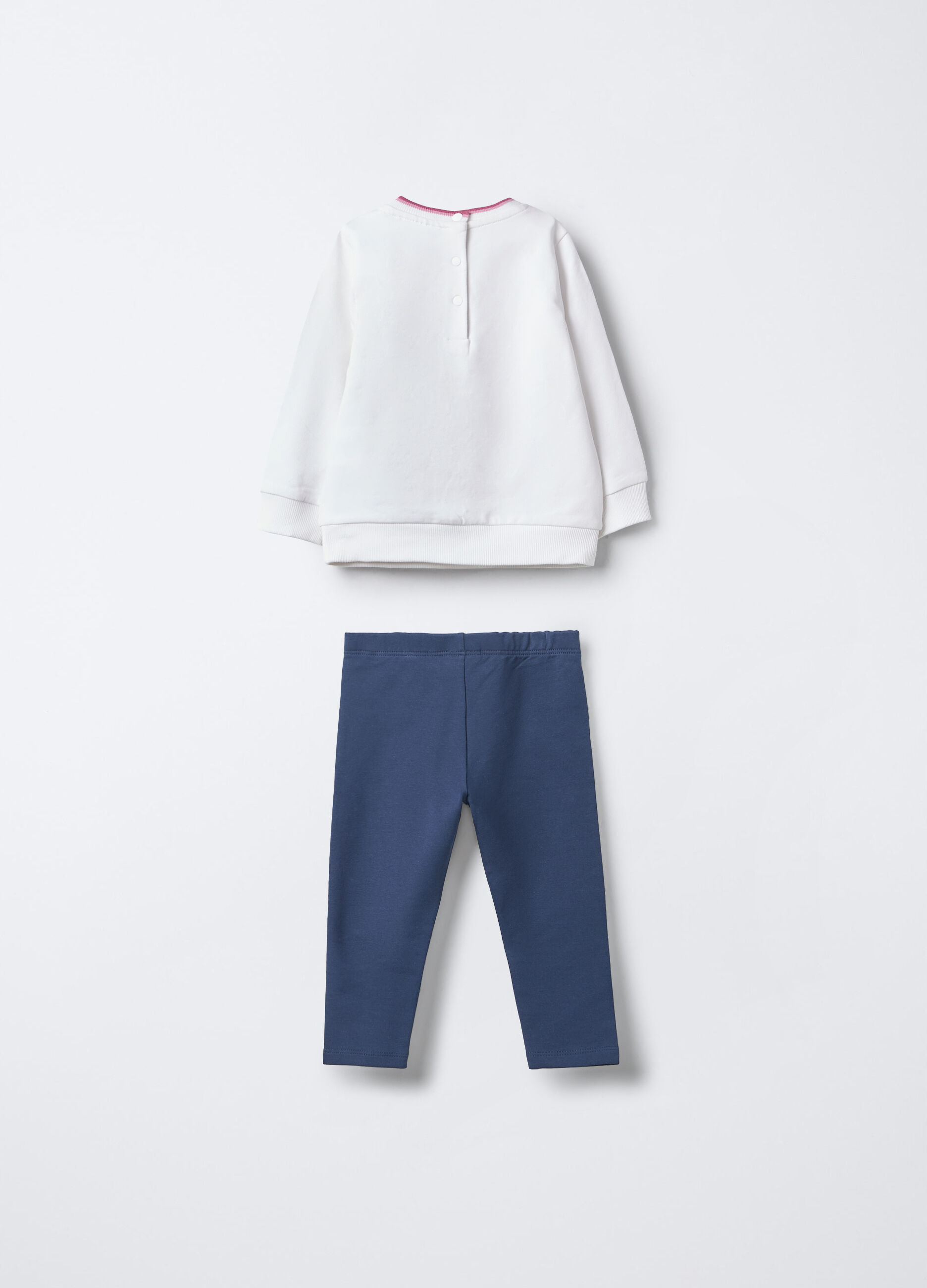 Jogging set in cotone garzato stretch bimba_1