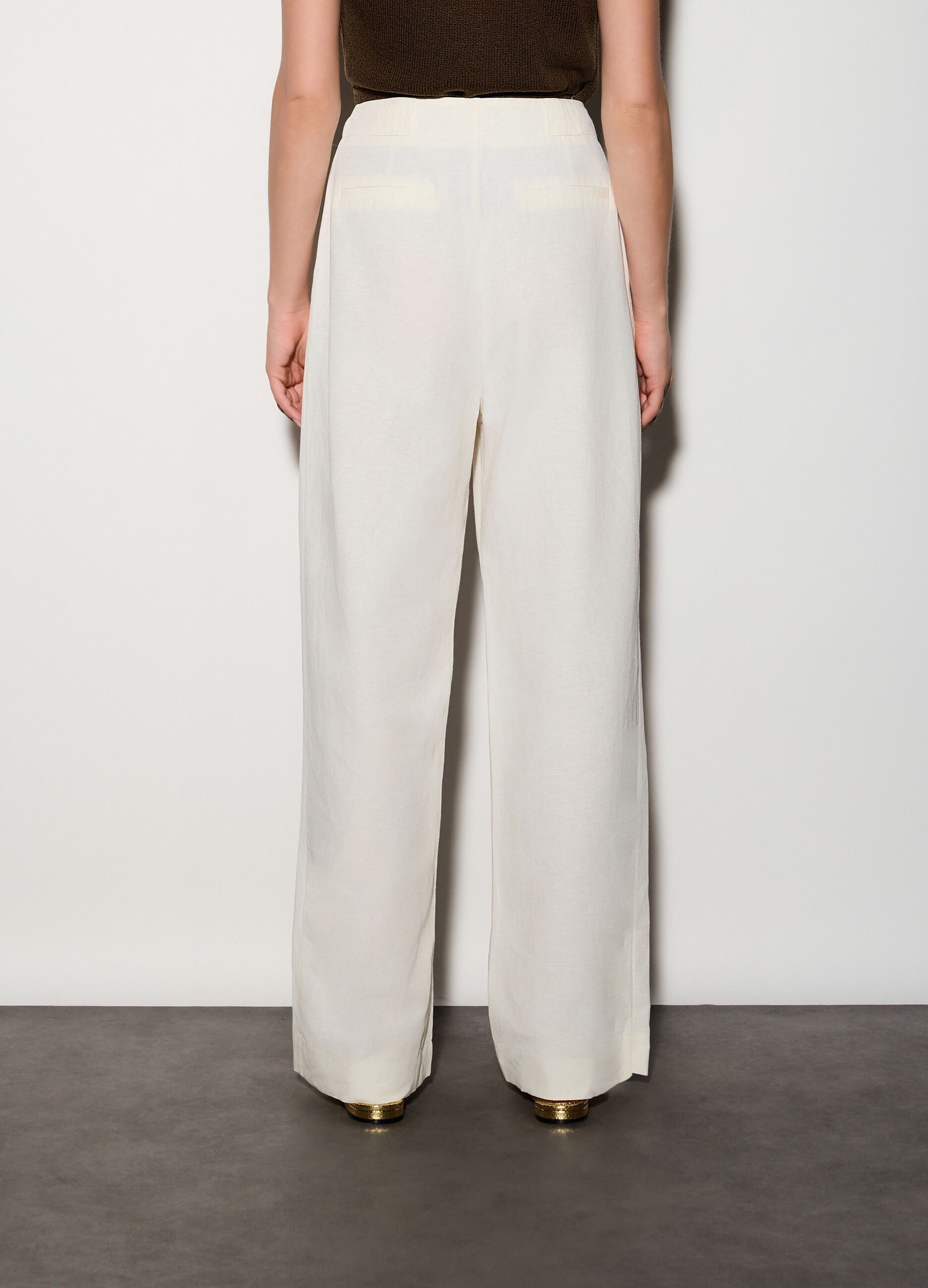 Pantaloni misto lino donna