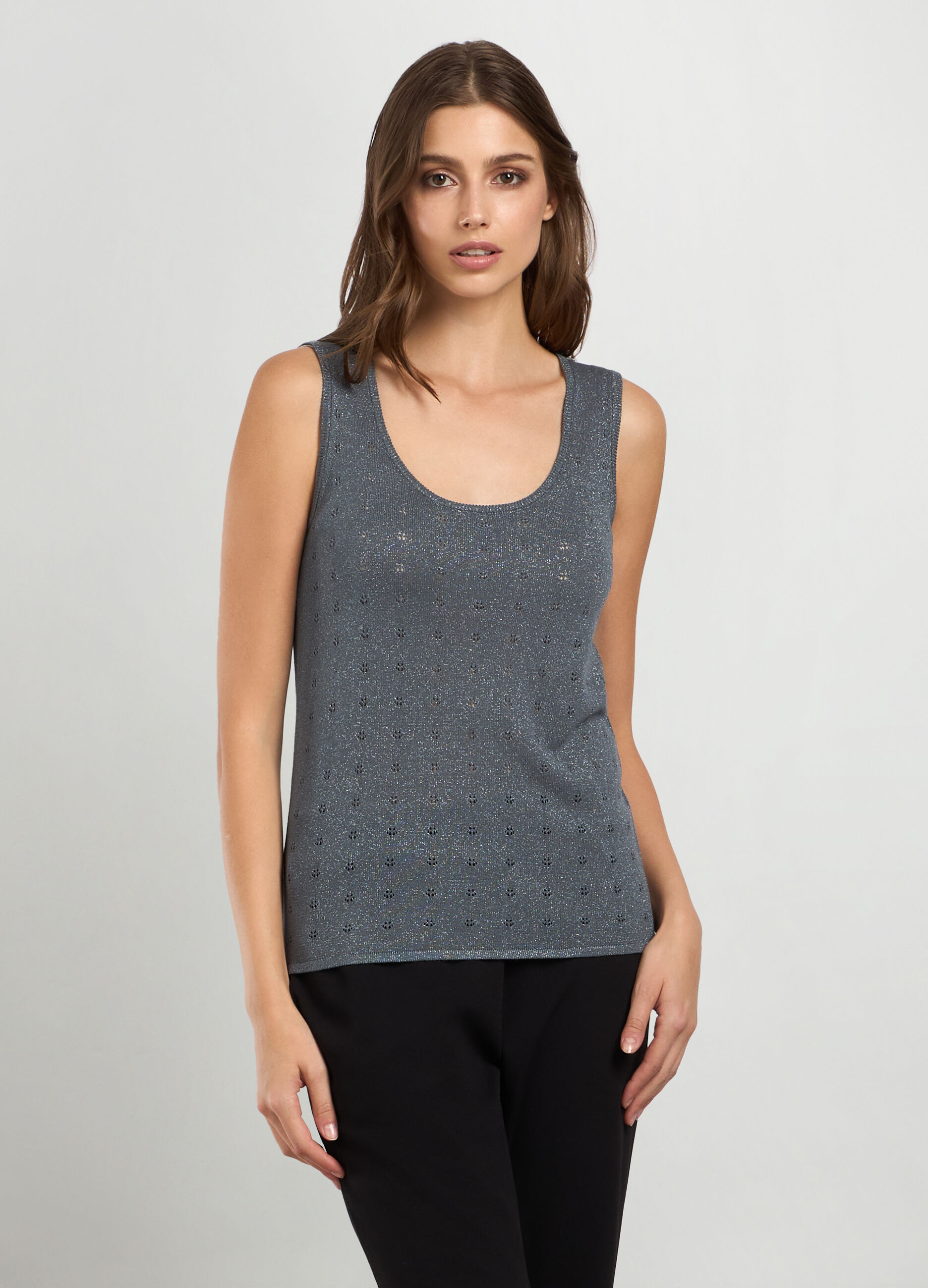 Canotta tricot misto viscosa con filo lurex donna_0