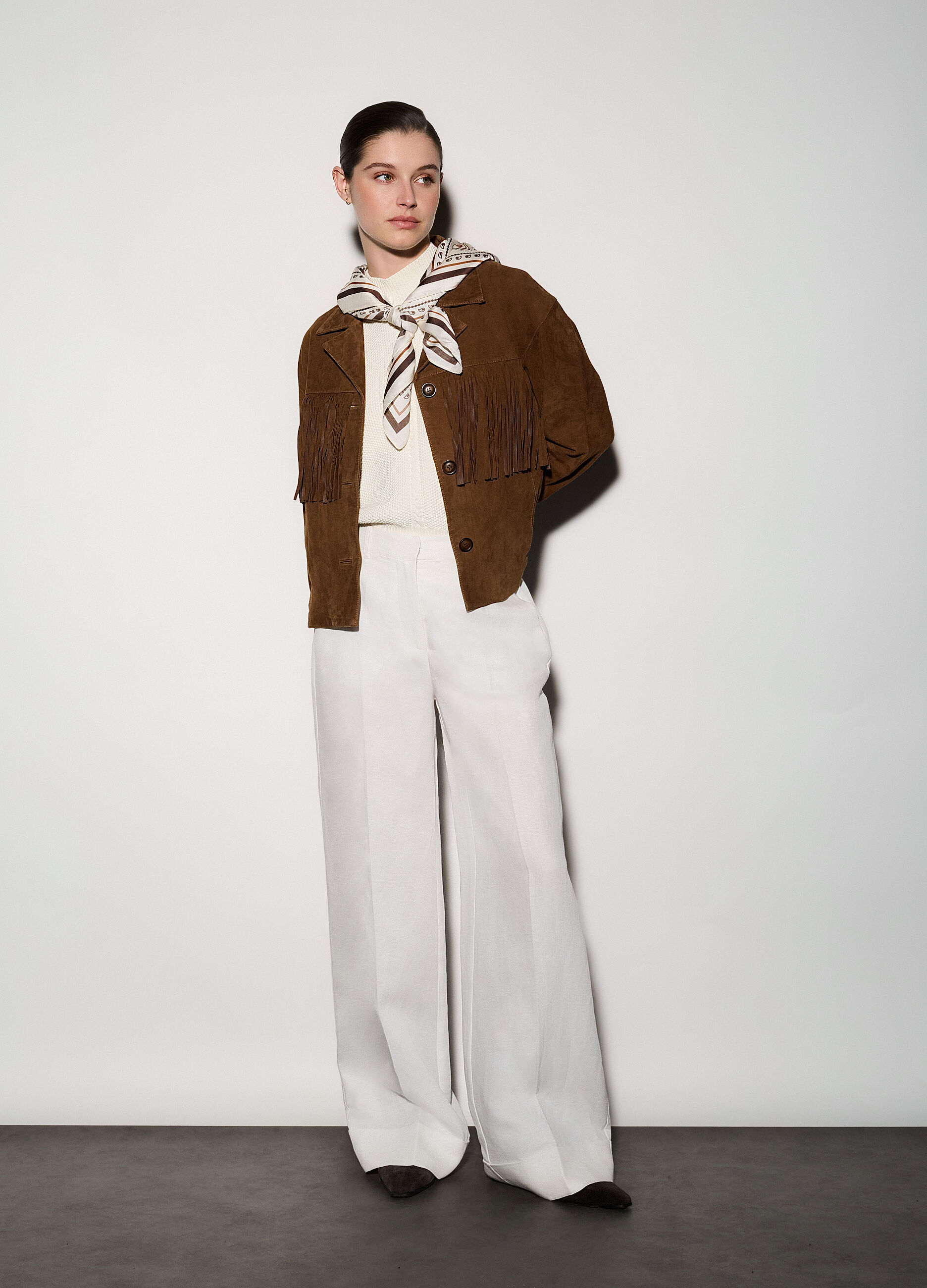 Gilet a collo alto con lavorazione a trecce donna_0