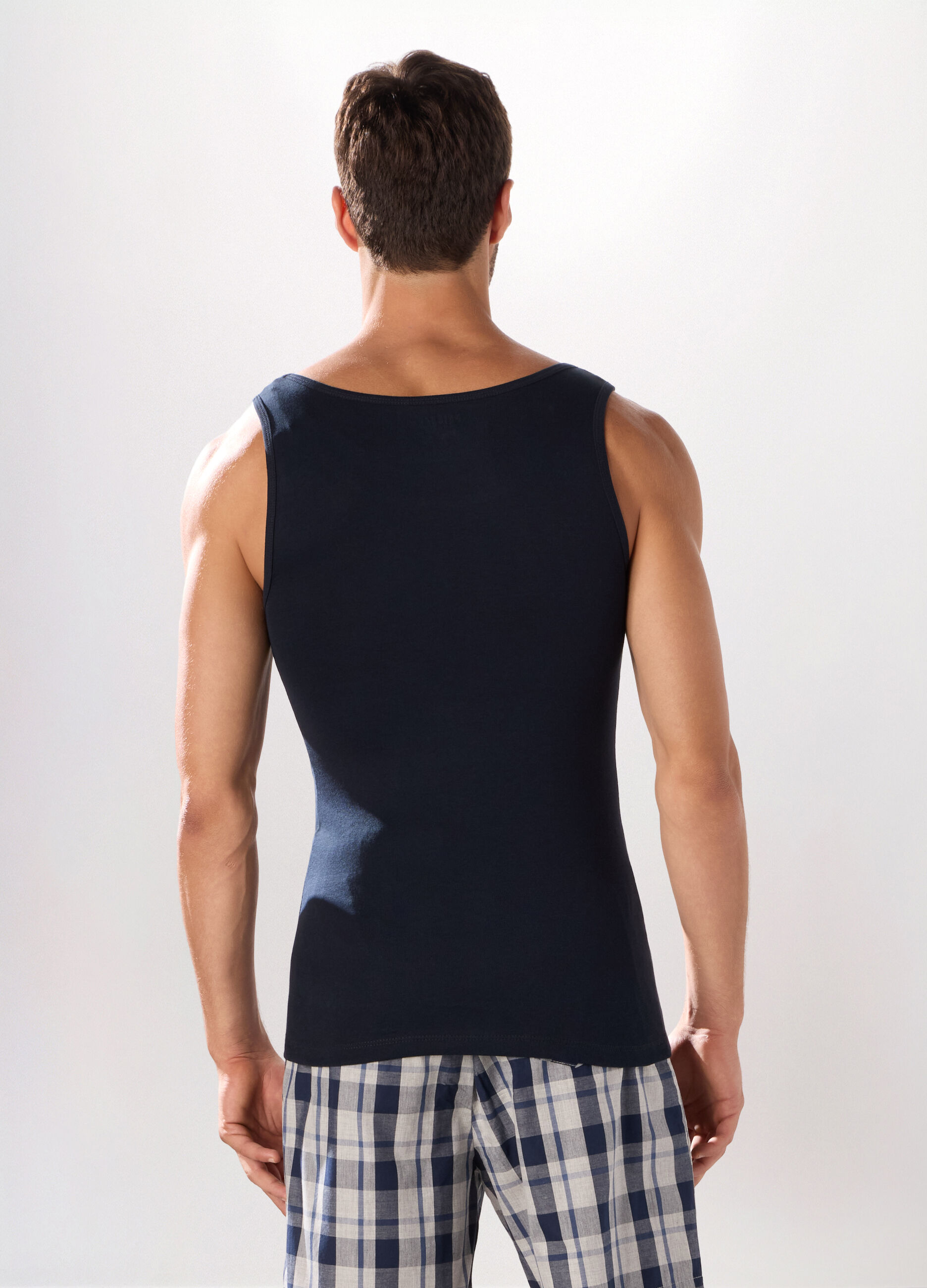 Canotta in puro cotone a costine uomo_1
