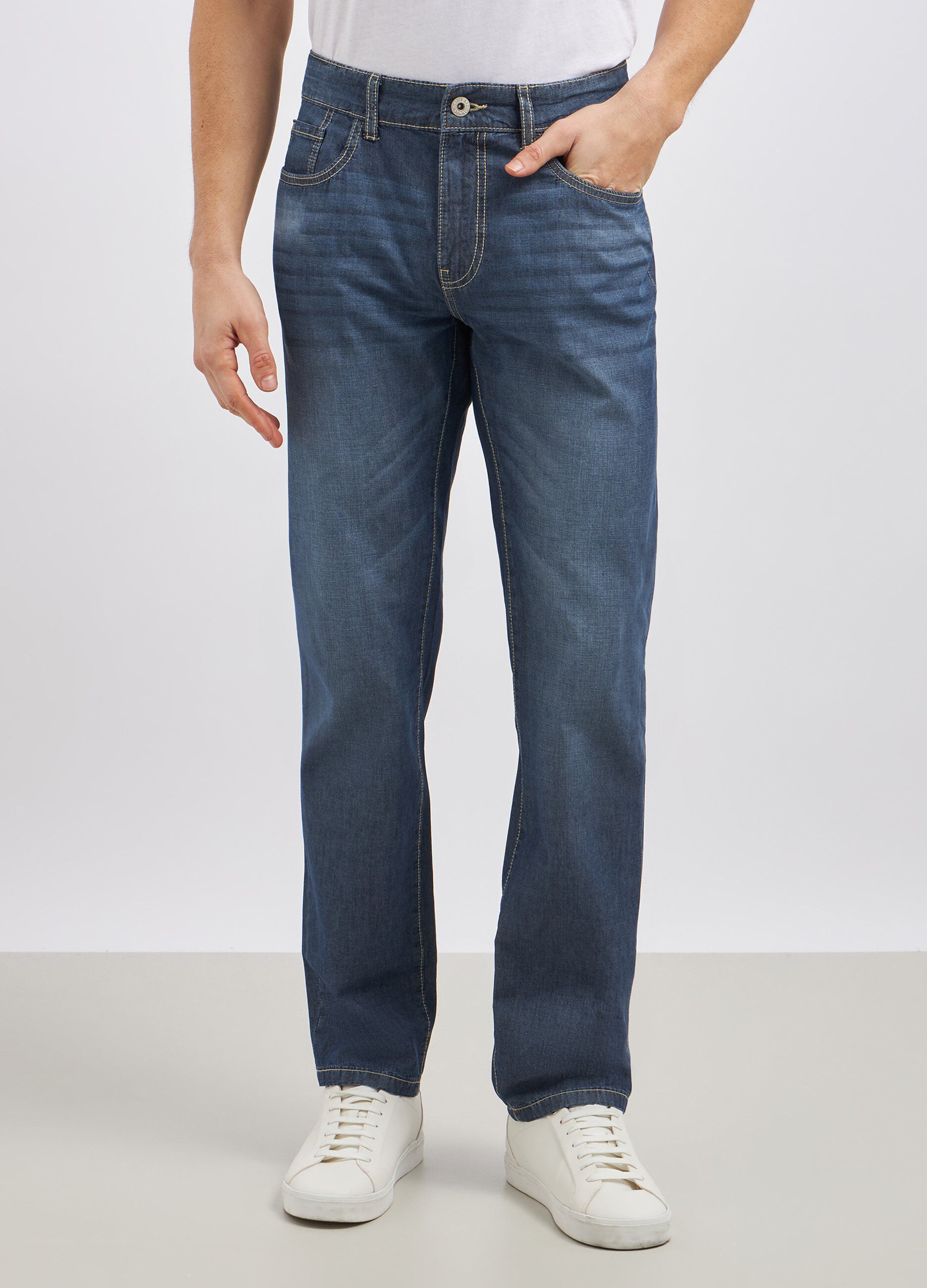 Jeans regular fit in puro cotone uomo_1