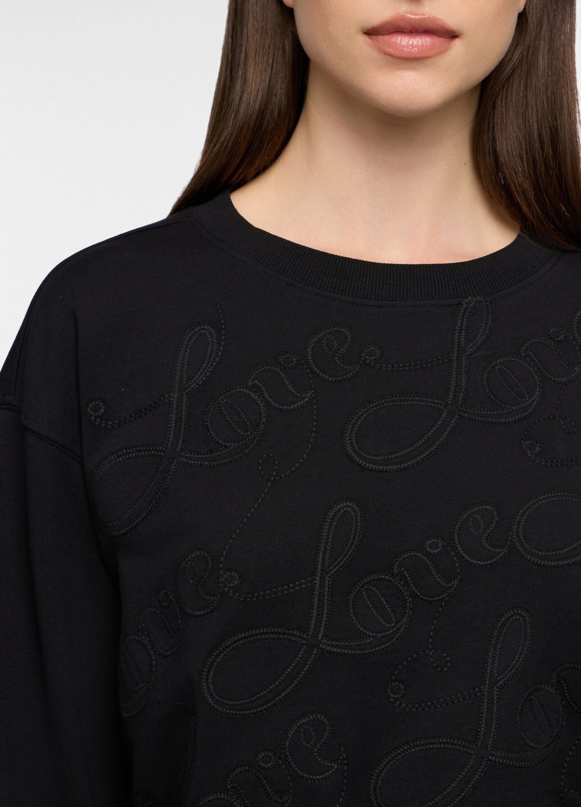 Felpa girocollo stretch donna