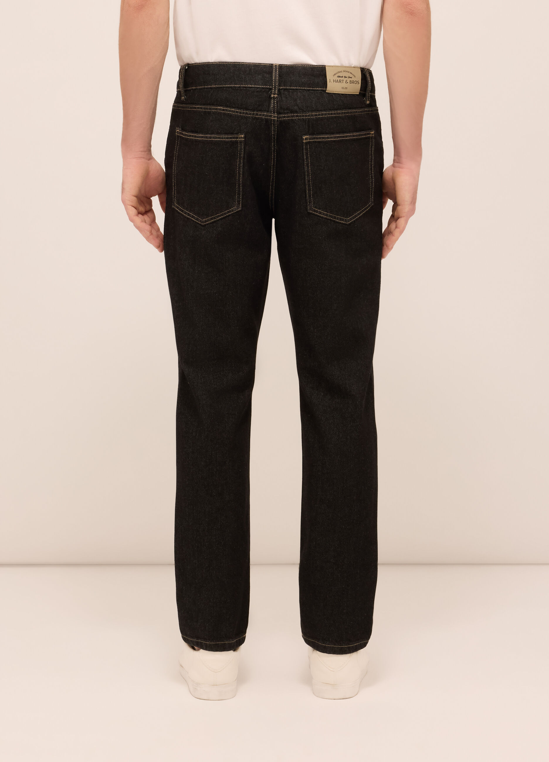 Jeans 5 tasche slim fit in denim di cotone uomo