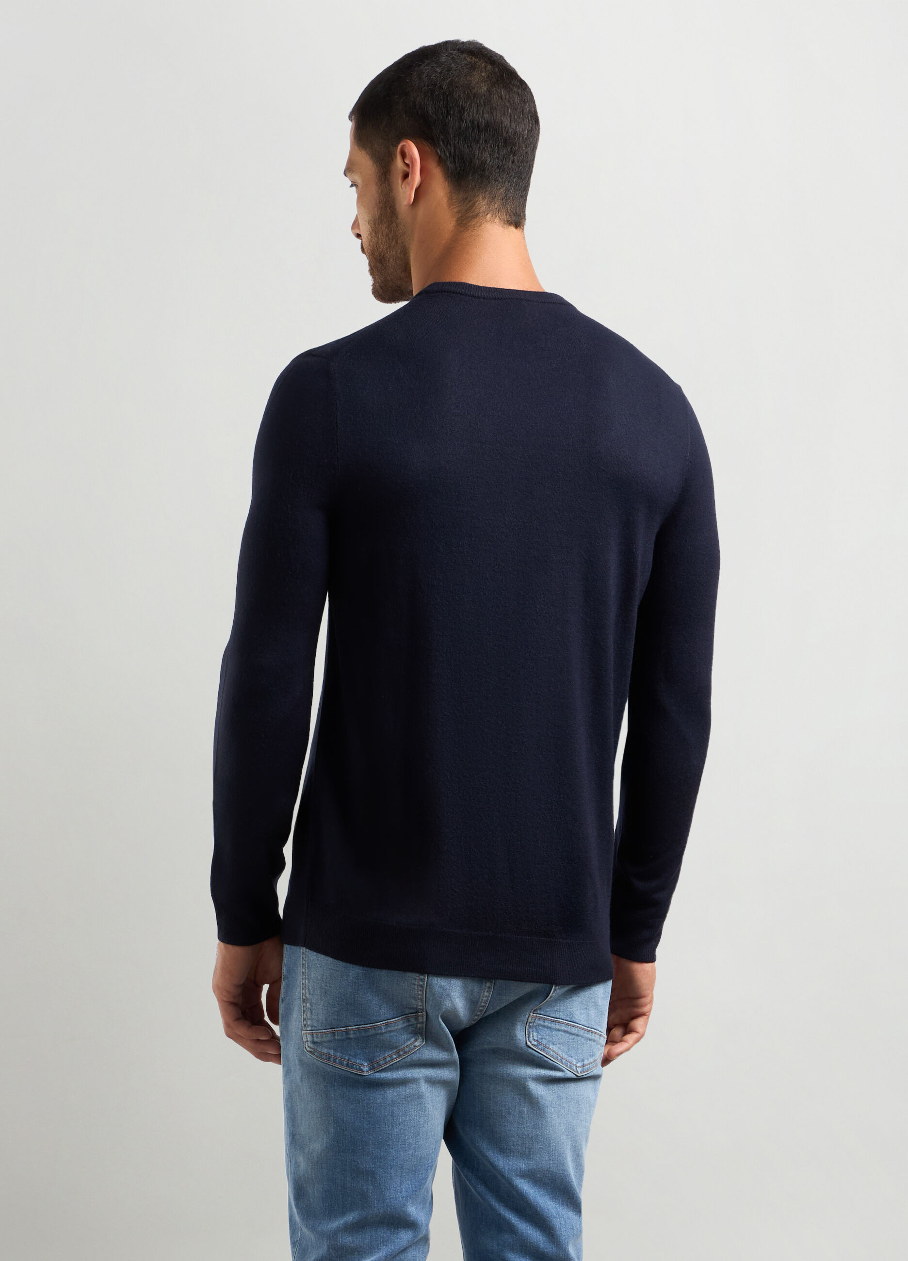Maglione girocollo maglia rasata uomo_1