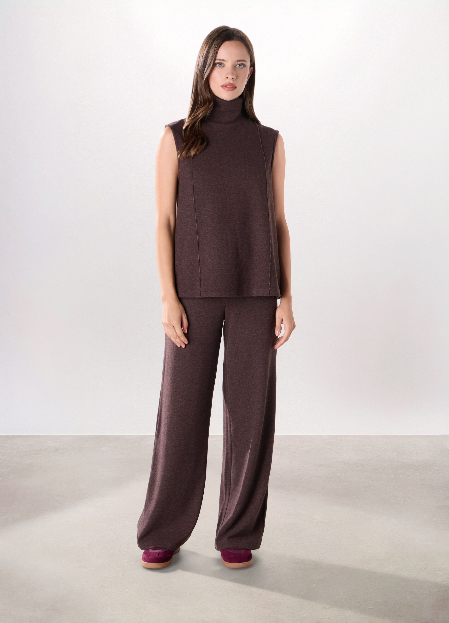 Pantaloni in misto viscosa donna_0
