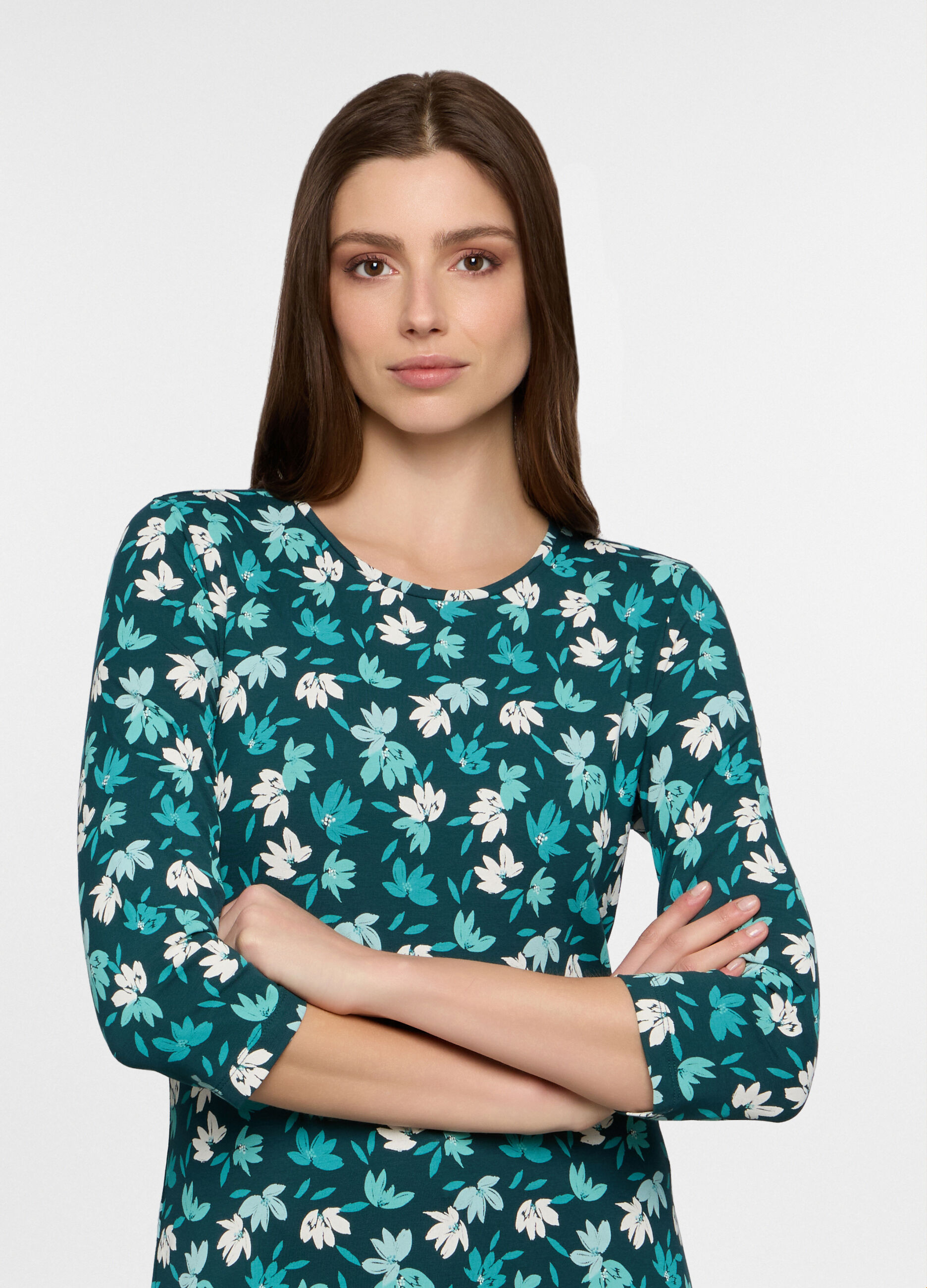 T-shirt girocollo stretch donna_2