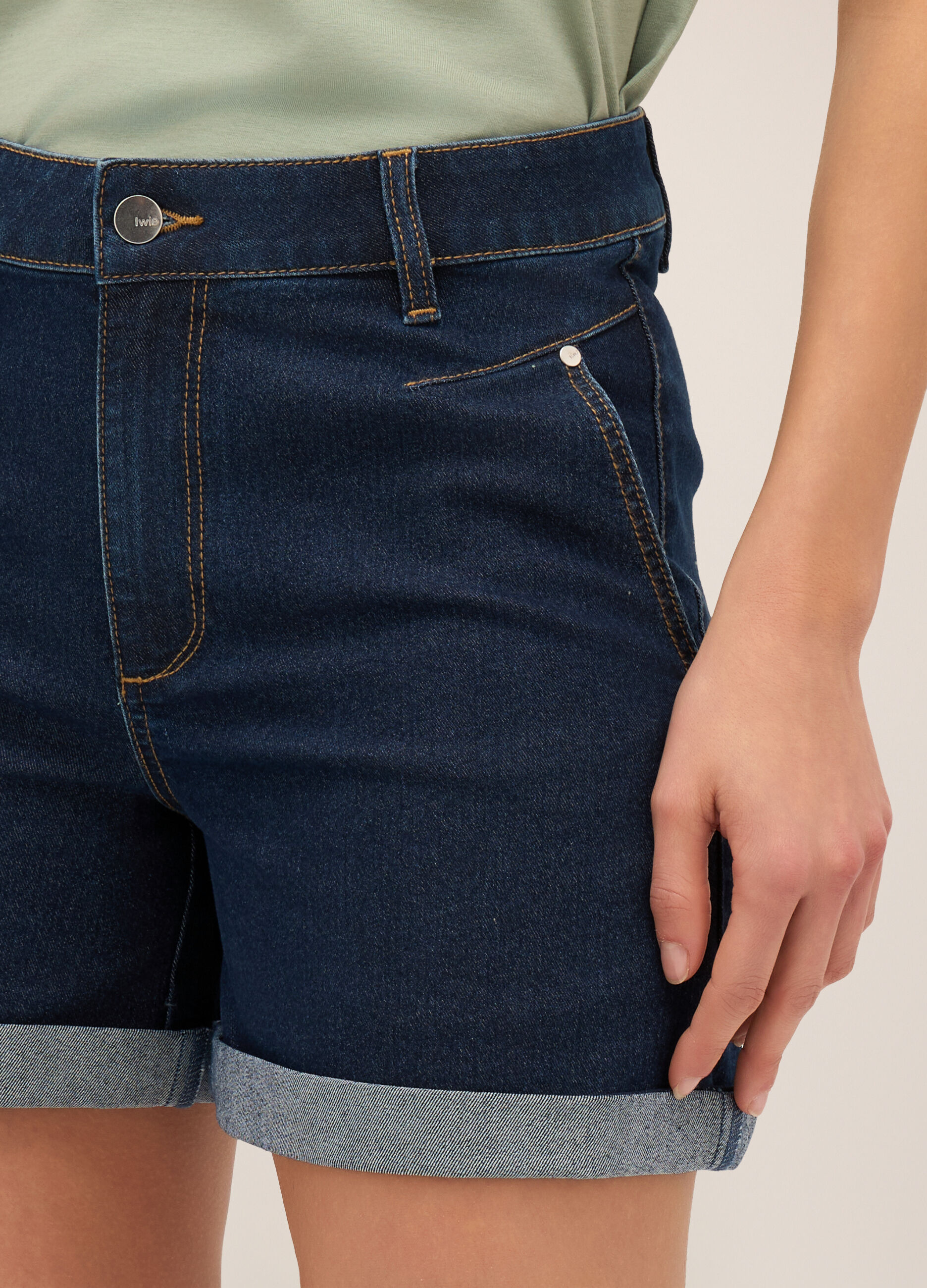 Shorts in stretch denim donna