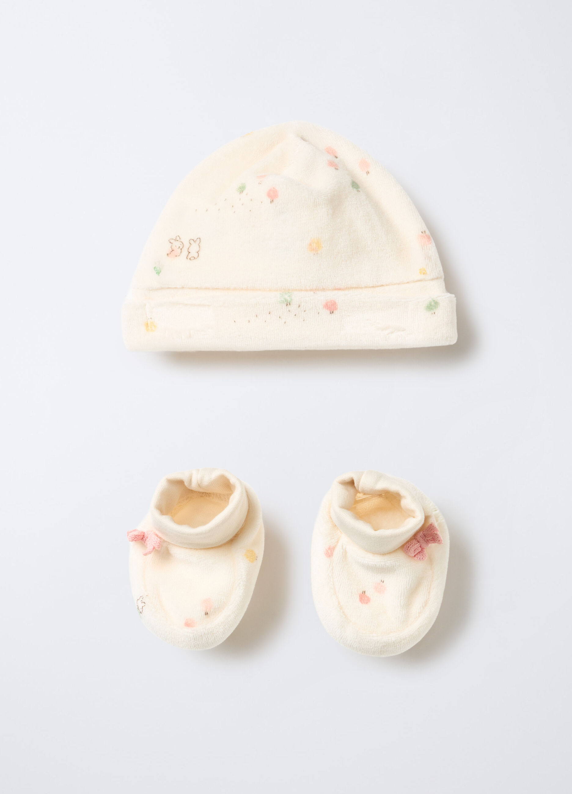 Set velour in puro cotone neonata_0