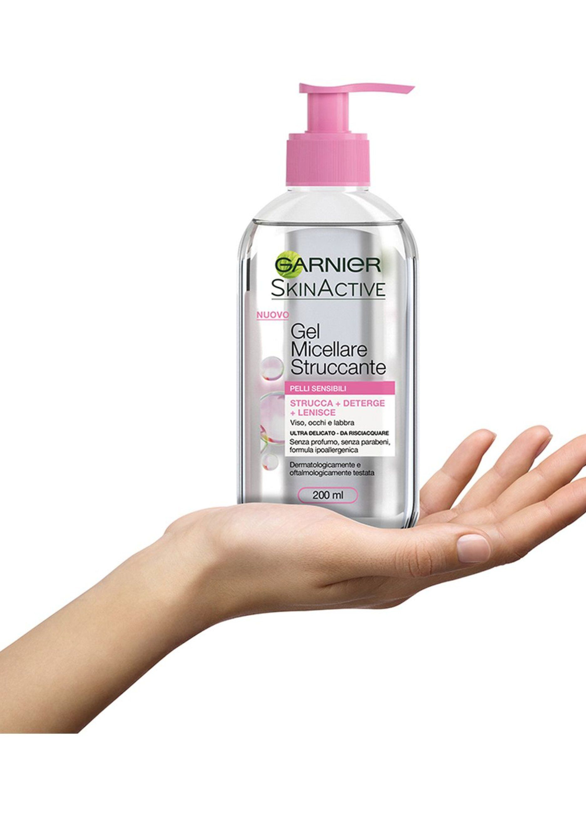 Garnier Gel Detergente Fresh, Gel Micellare Struccante, ideale per Pelli Sensibili, 200 ml.