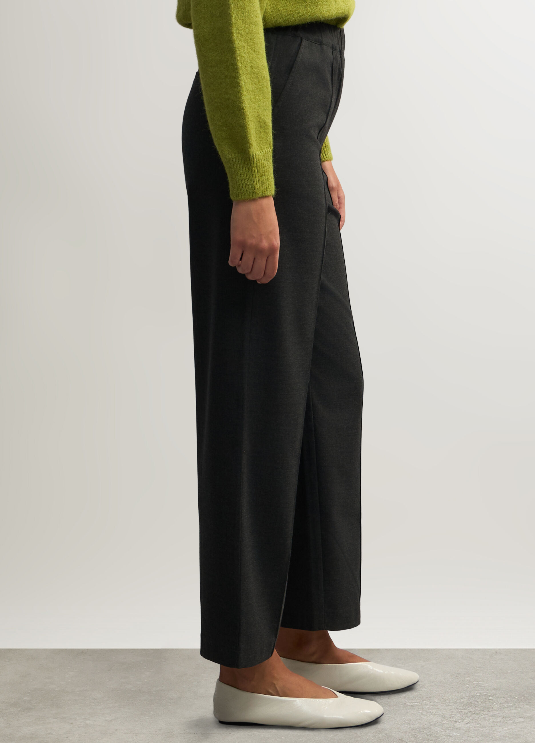 Pantaloni Fit Regular in Twill misto viscosa stretch donna_1