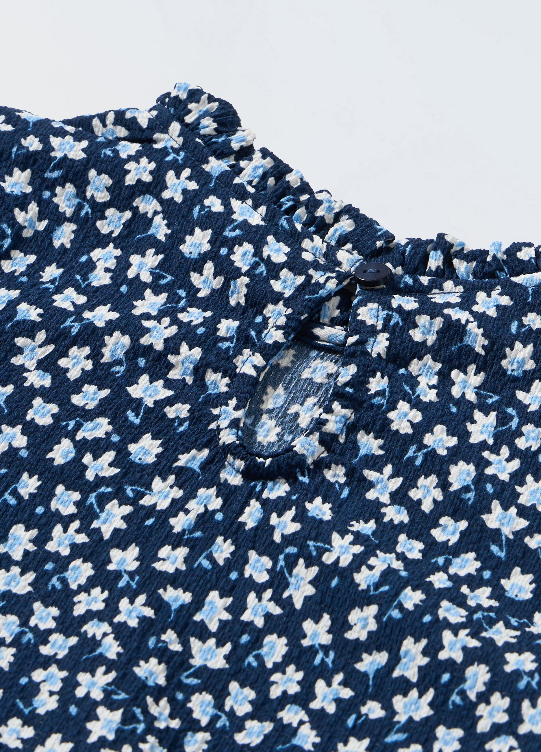 Vestito floreale con rouches bambina_1