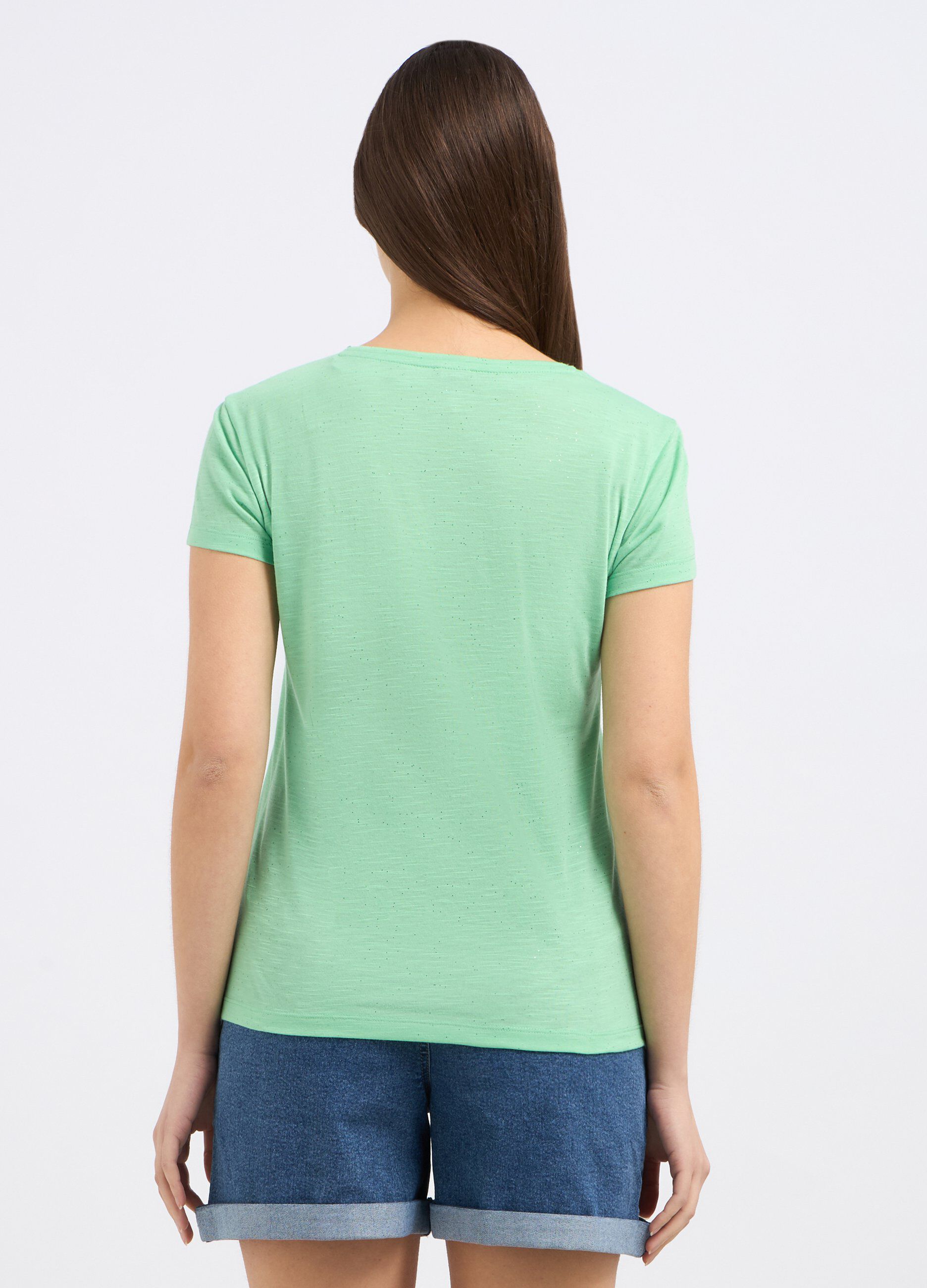 T-shirt in misto viscosa con filo lurex donna_1