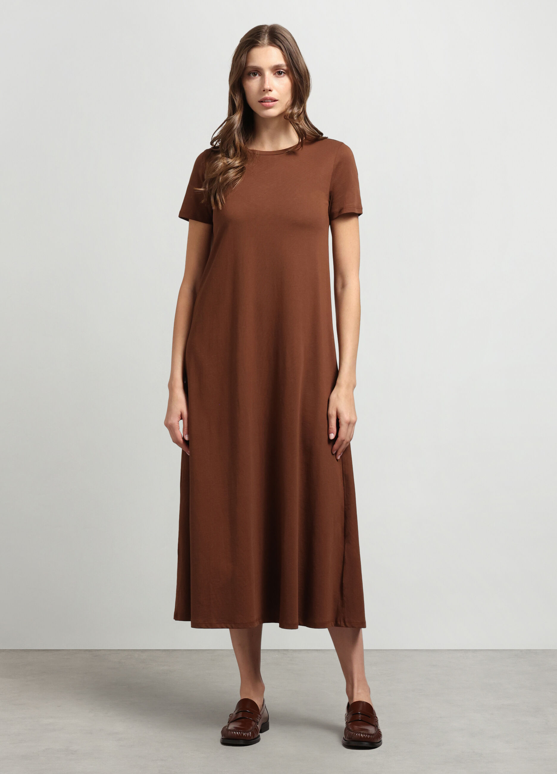 Abito lungo in jersey di puro cotone donna_0