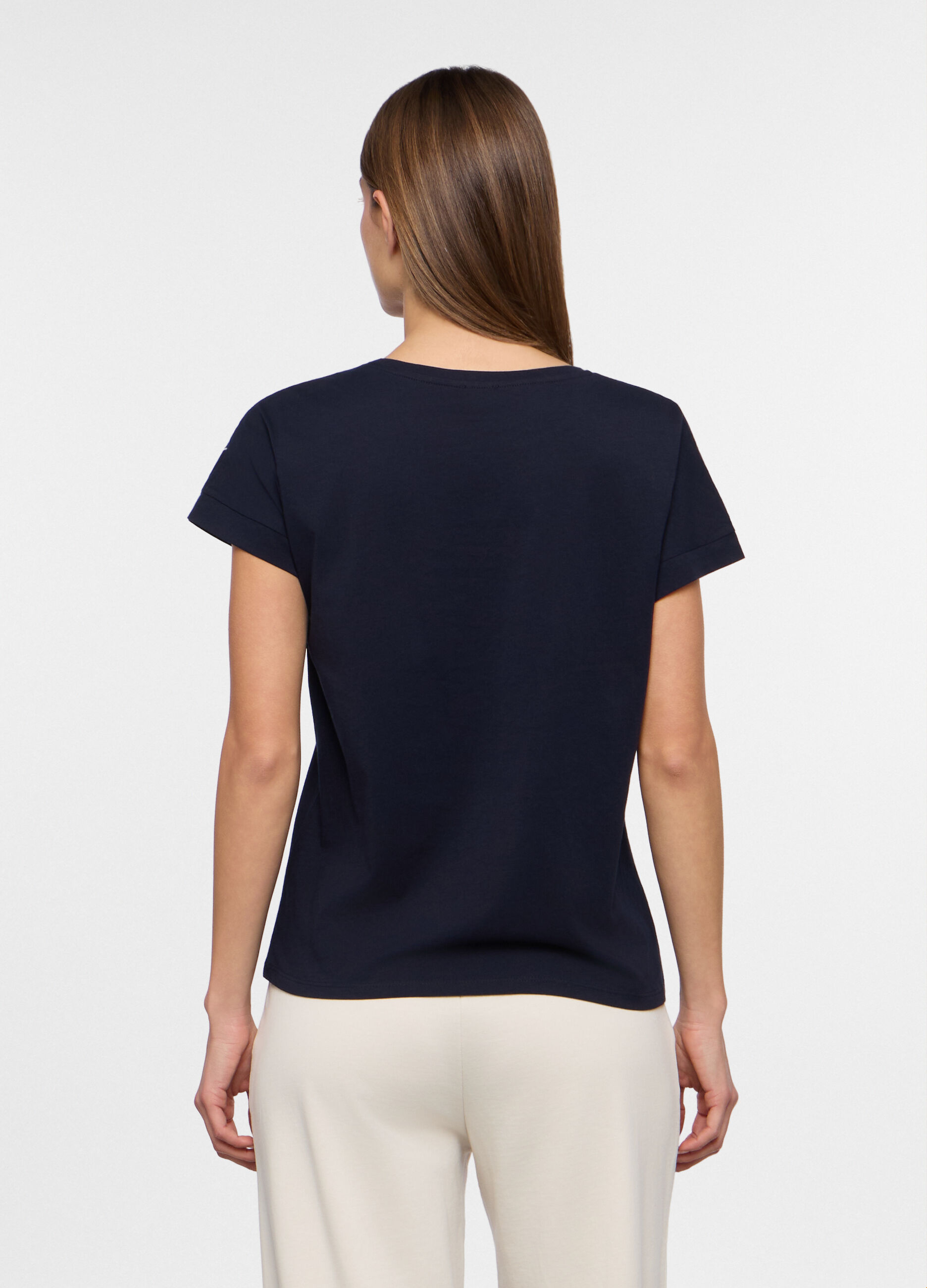 T-shirt girocollo stretch donna_1