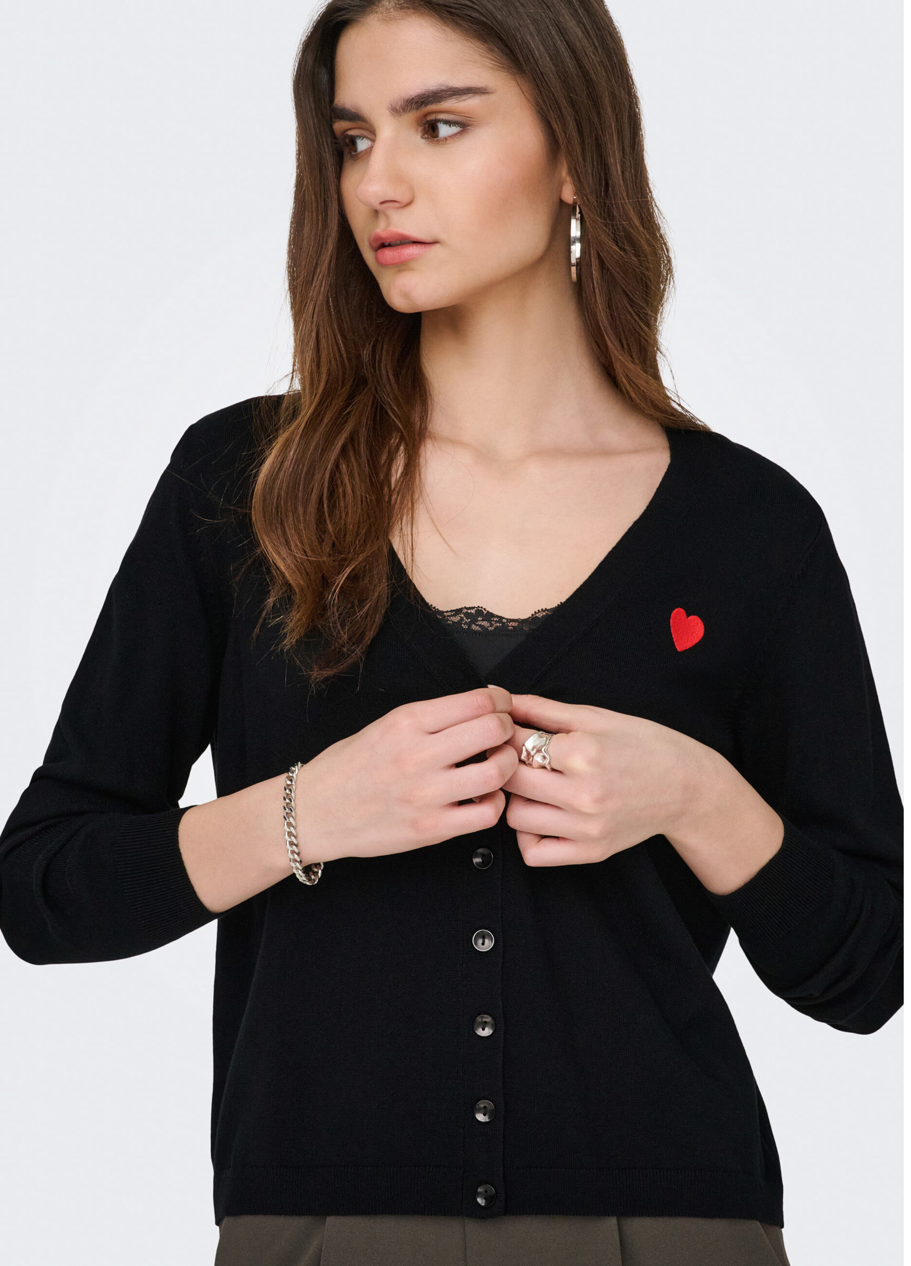 Cardigan in maglia con scollo a V_3