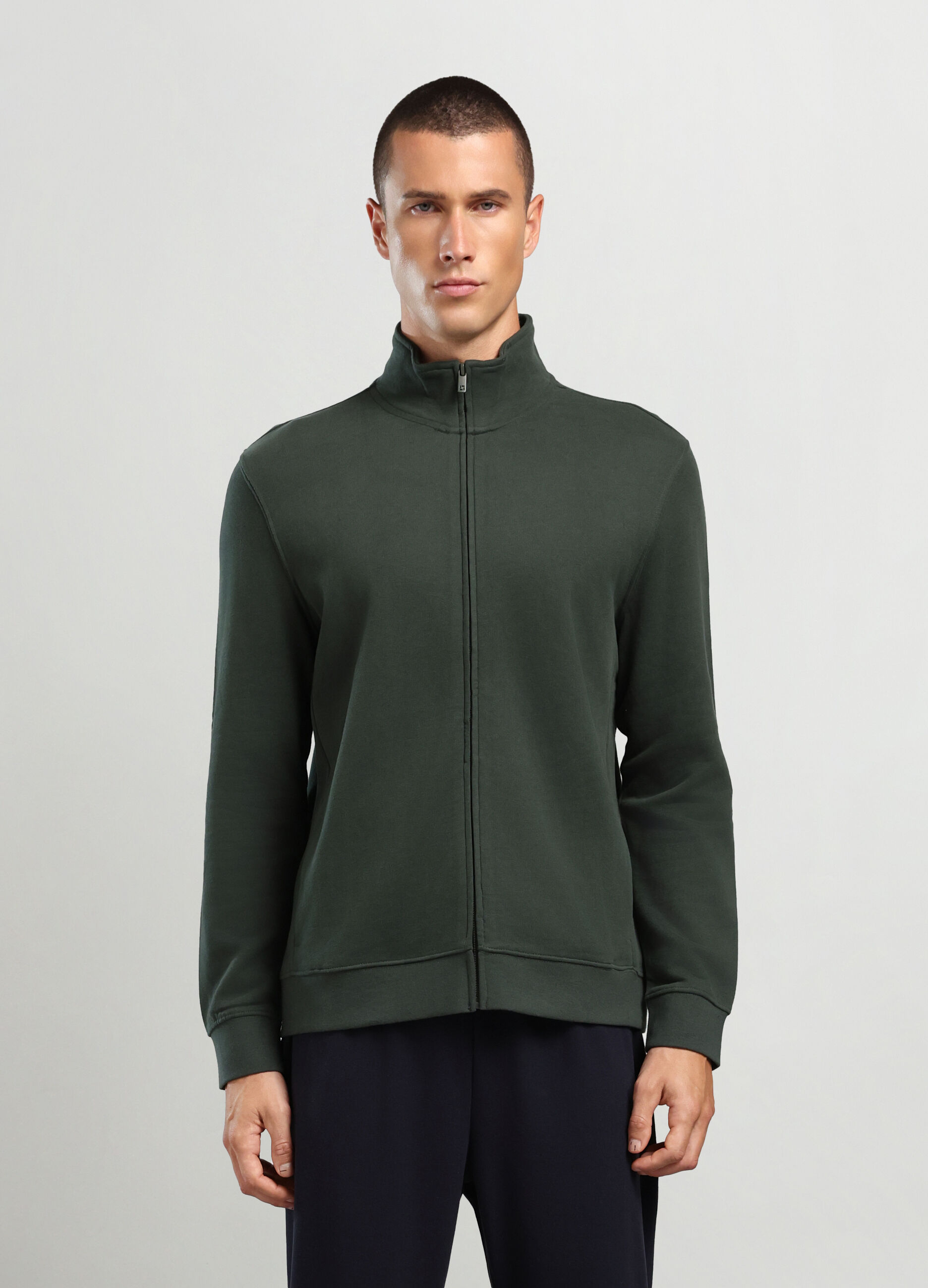 Felpa lupetto in puro cotone uomo_0