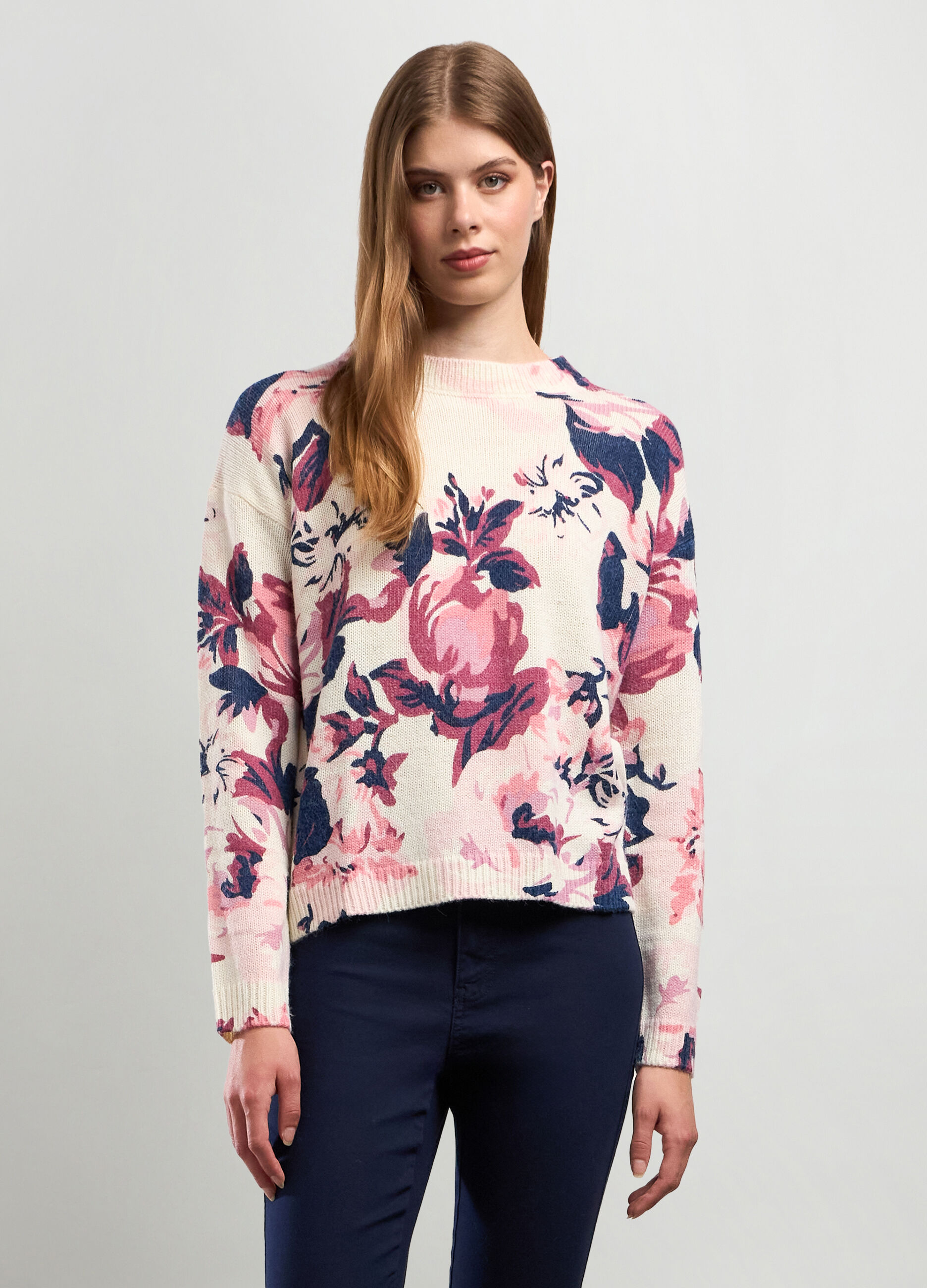 Girocollo tricot con stampa donna_0