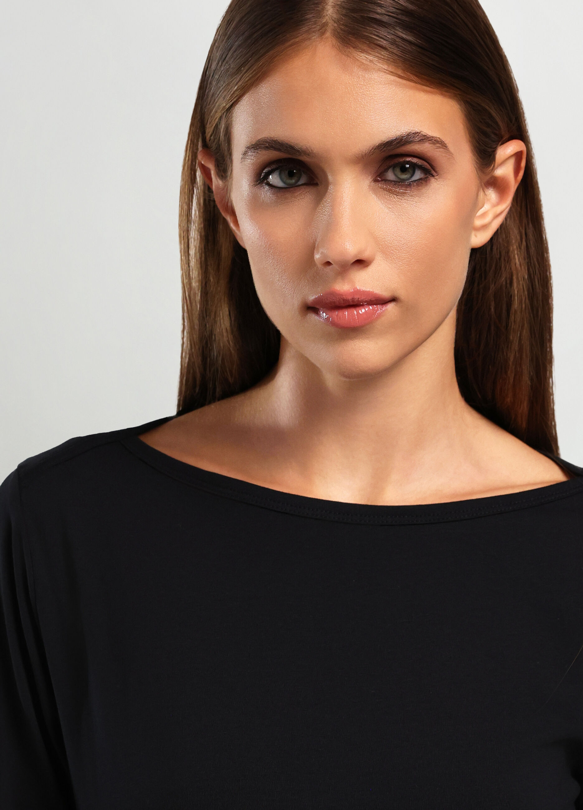 T-shirt in jersey di cotone stretch donna _2